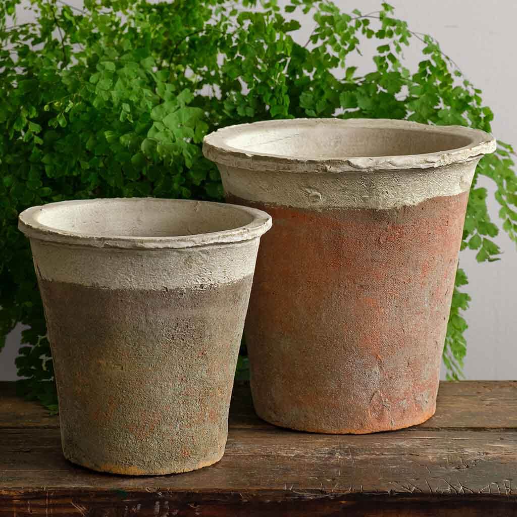 Campania International Large Tapered Farmer’s Pot Set - 3-Piece Ceramic Garden Planters for Indoor & Outdoor Plants - Perfect for Herbs, Flowers, and Succulents on Patio, Deck, or Balcony