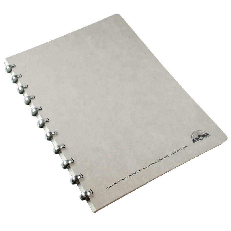 Atoma Refillable Notebook with Texon Cover - Disc Bound, 210 x 295mm, Grey - Perfect for Office, School & Creative Journaling