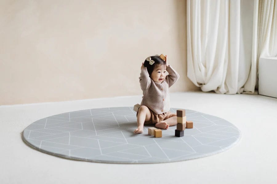 Little Bot Ofie Round Non-Slip Play Mat for Babies & Toddlers - Soft Floor Cushion for Nursery, Playroom & Daycare - Perfect for Crawling, Learning & Playtime