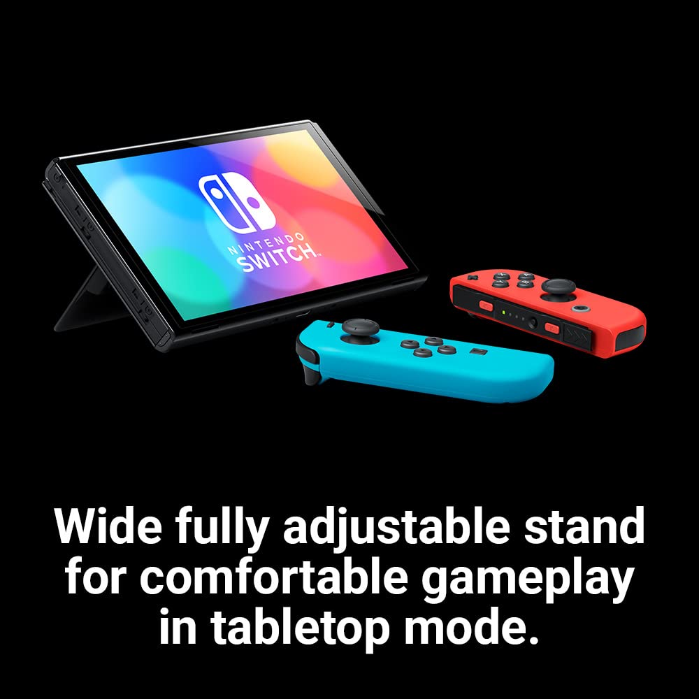 Nintendo Switch OLED Model - Neon Blue & Red (Renewed) | Portable Gaming Console for Home, Travel & Multiplayer Fun