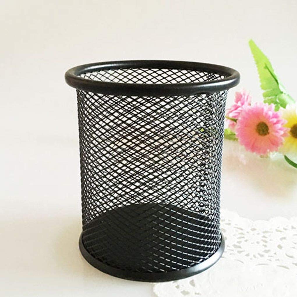 Metal Mesh Pen Holder - Cylinder Pencil Organizer for Office & Desk, Multi-Purpose Desktop Storage (Perfect for Home Office, School, and Workspace Organization)