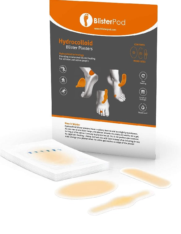 BlisterPod: Hydrocolloid Blister Bandages 10 Pack - Fast Healing Blister Treatment for Feet, Hands & Toes - Perfect for Hiking, Running & Everyday Comfort