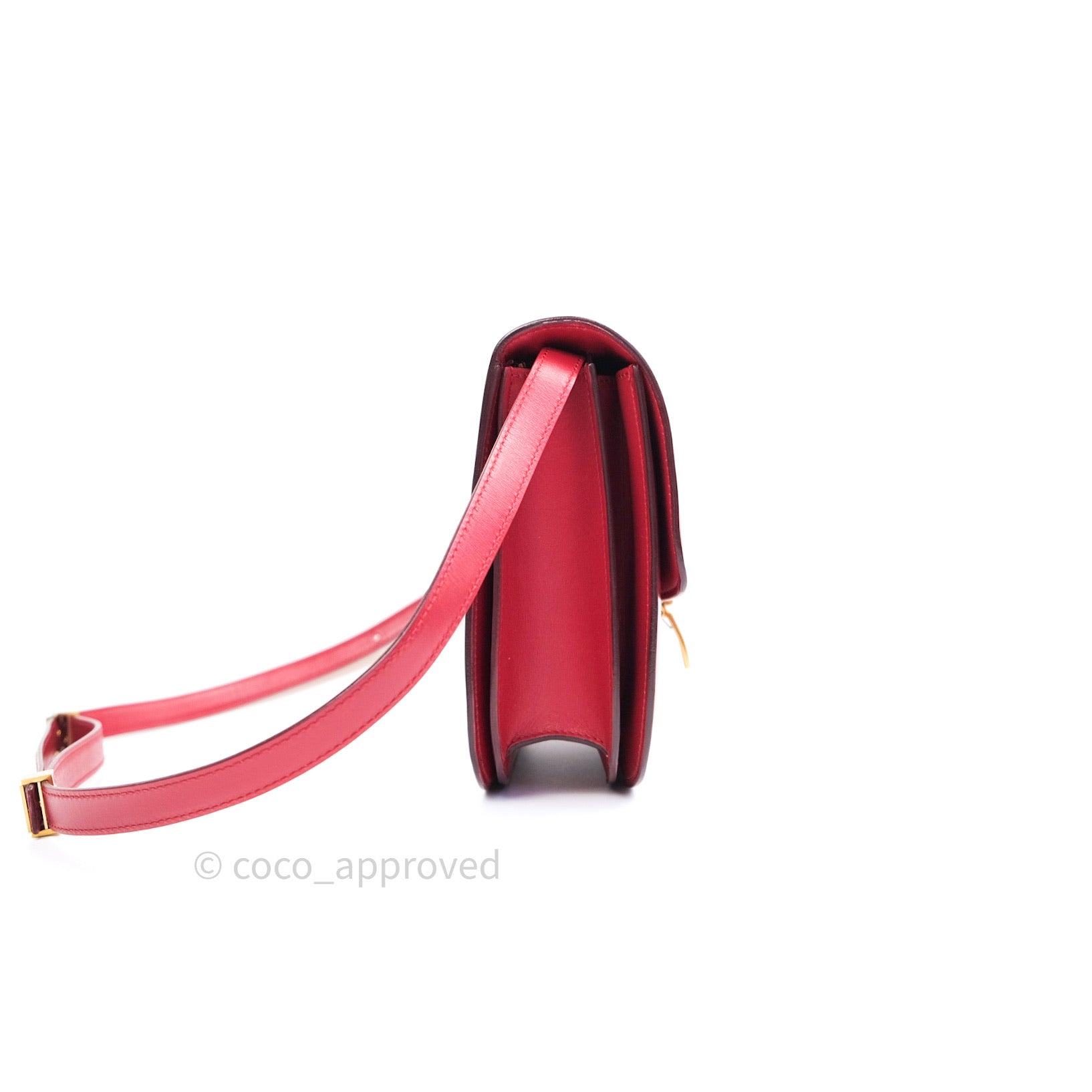 Celine Medium Classic Box Bag in Red Calfskin Leather - Perfect for Work, Travel & Evening Events