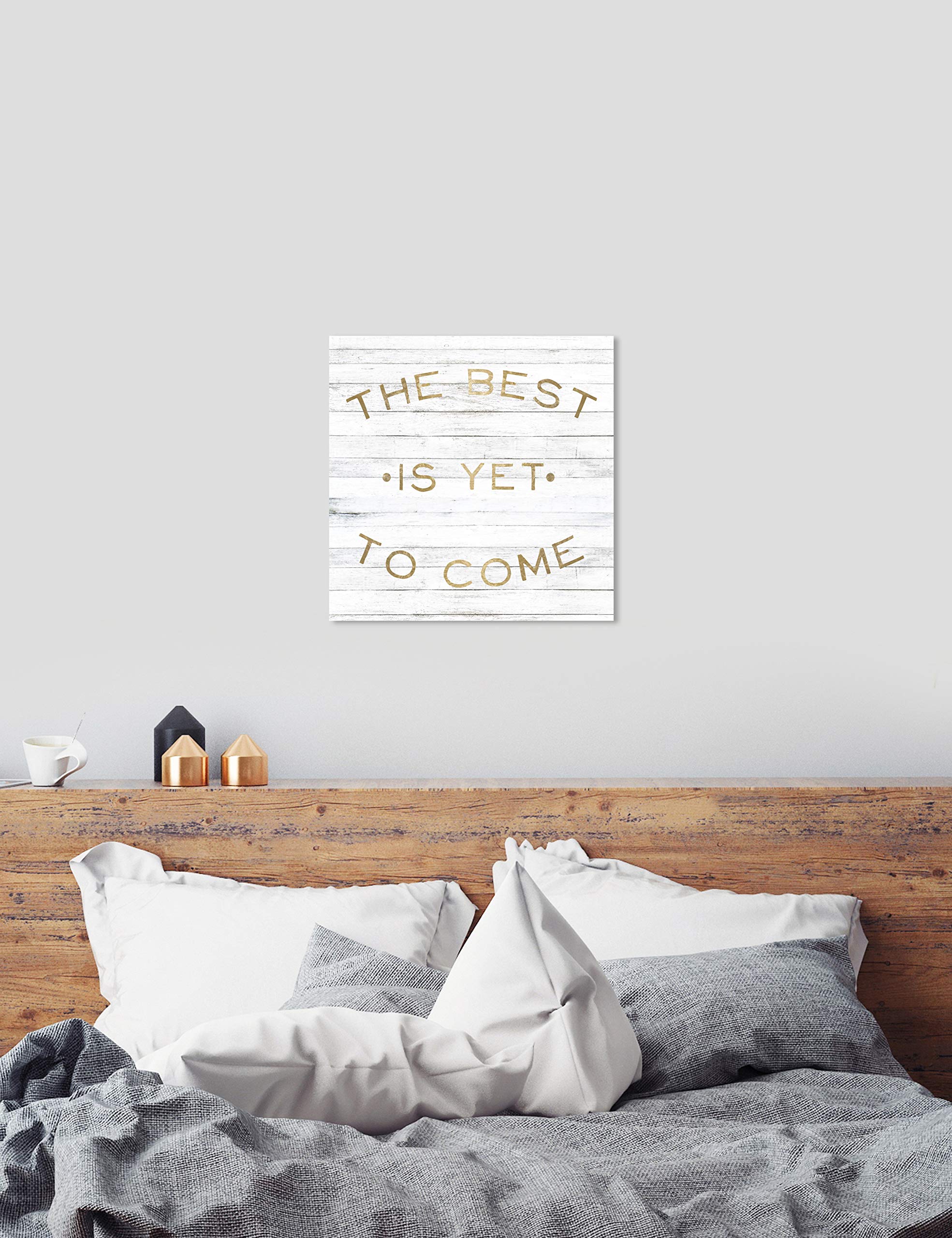 Oliver Gal Artist Co. 'The Best Whitewash' Typography Wall Art Canvas Print - 30x30 Inches, Gold & Gray - Modern Home Decor for Living Room, Bedroom & Office