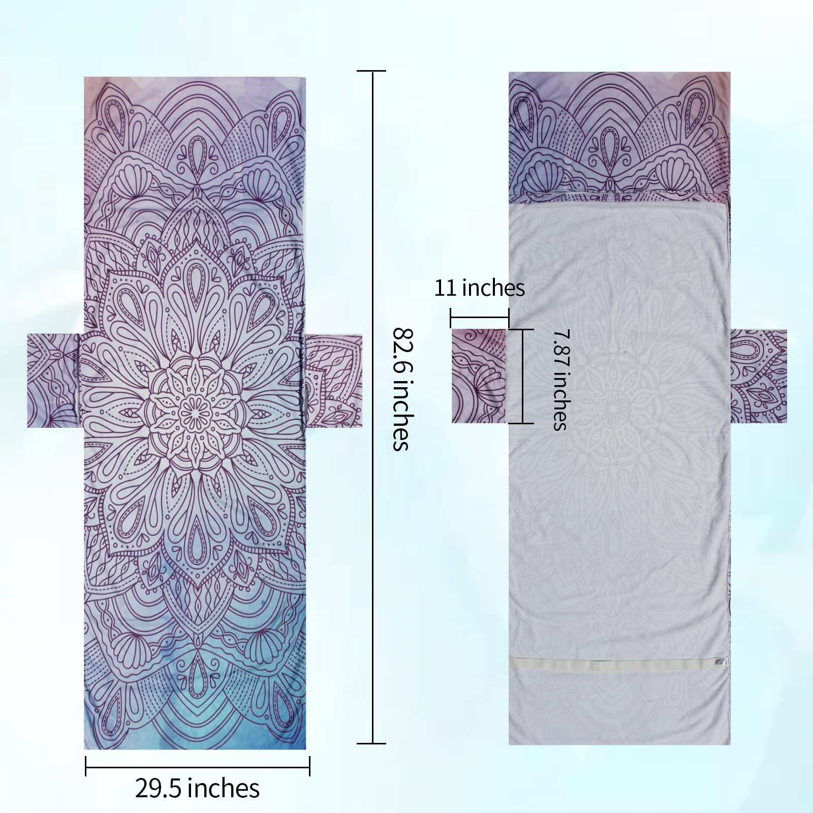 Bohemian Beach Chair Cover with Side Pockets - Thick Quick-Dry Chaise Lounge Towel Cover for Pool, Sunbathing, Garden & Hotel Use - Non-Slip Design (Purple) - Perfect for Vacation, Resort Relaxation and Outdoor Lounging