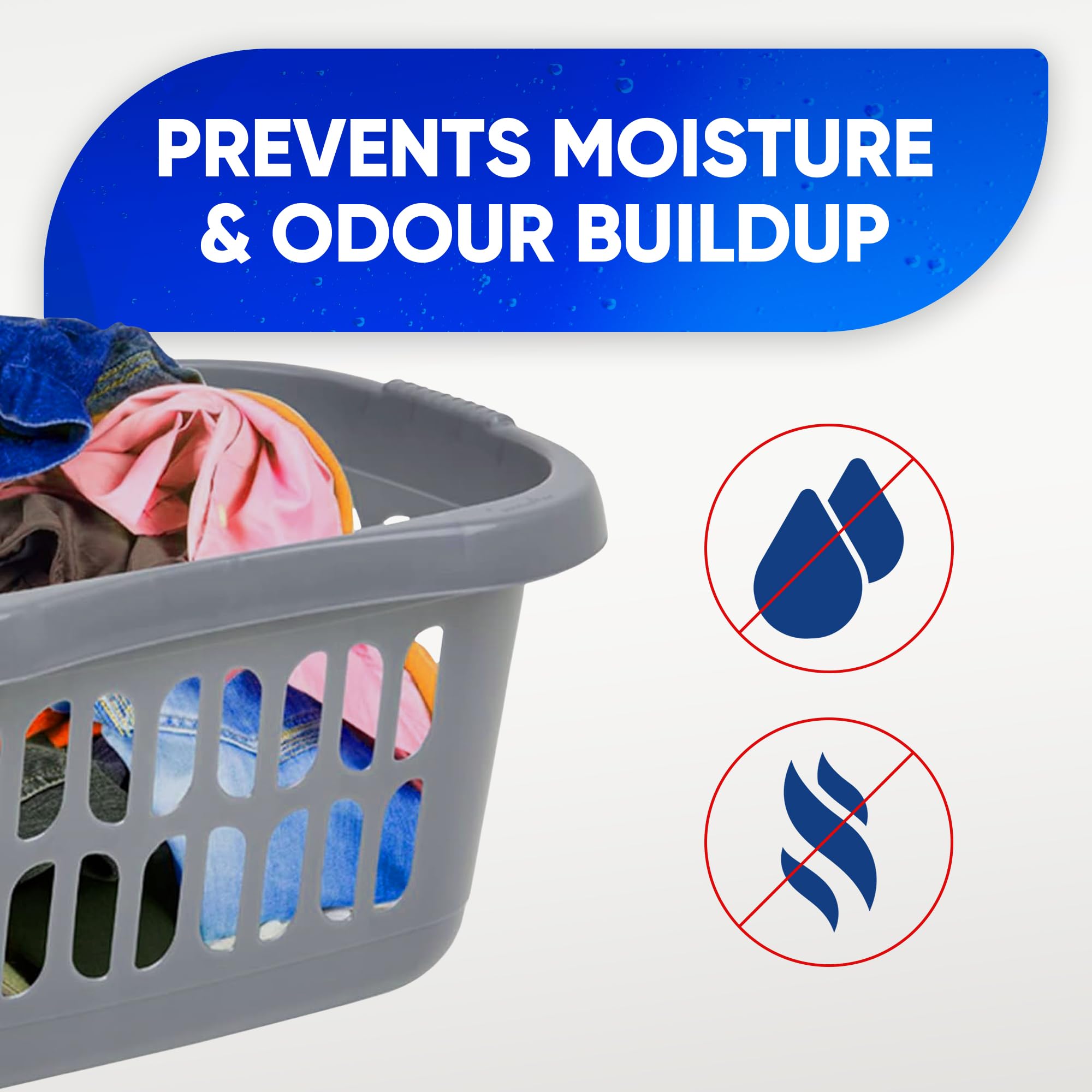 Large Plastic Laundry Basket with Comfortable Handles - Space Saving Storage Solution for Clothes, Bathroom & Household | Perfect for Laundry Room, Dorm, Apartment & Closet Organization