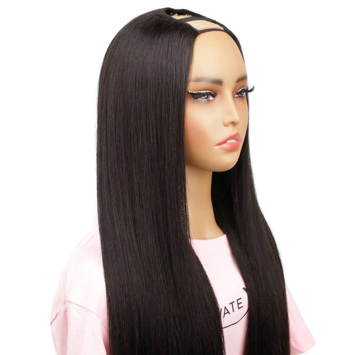 Yaki Straight U Part 100% Human Hair Wig for Black Women - Natural Looking Lace Front Wig for Everyday Wear & Special Occasions