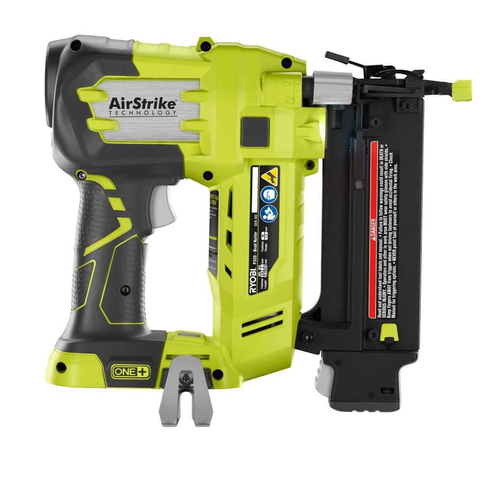 Renewed Ryobi P320 18V One+ Airstrike Brad Nailer Kit with P190 2.0Ah Battery & P118 Charger - Perfect for DIY Home Projects, Woodworking, and Trim Installation