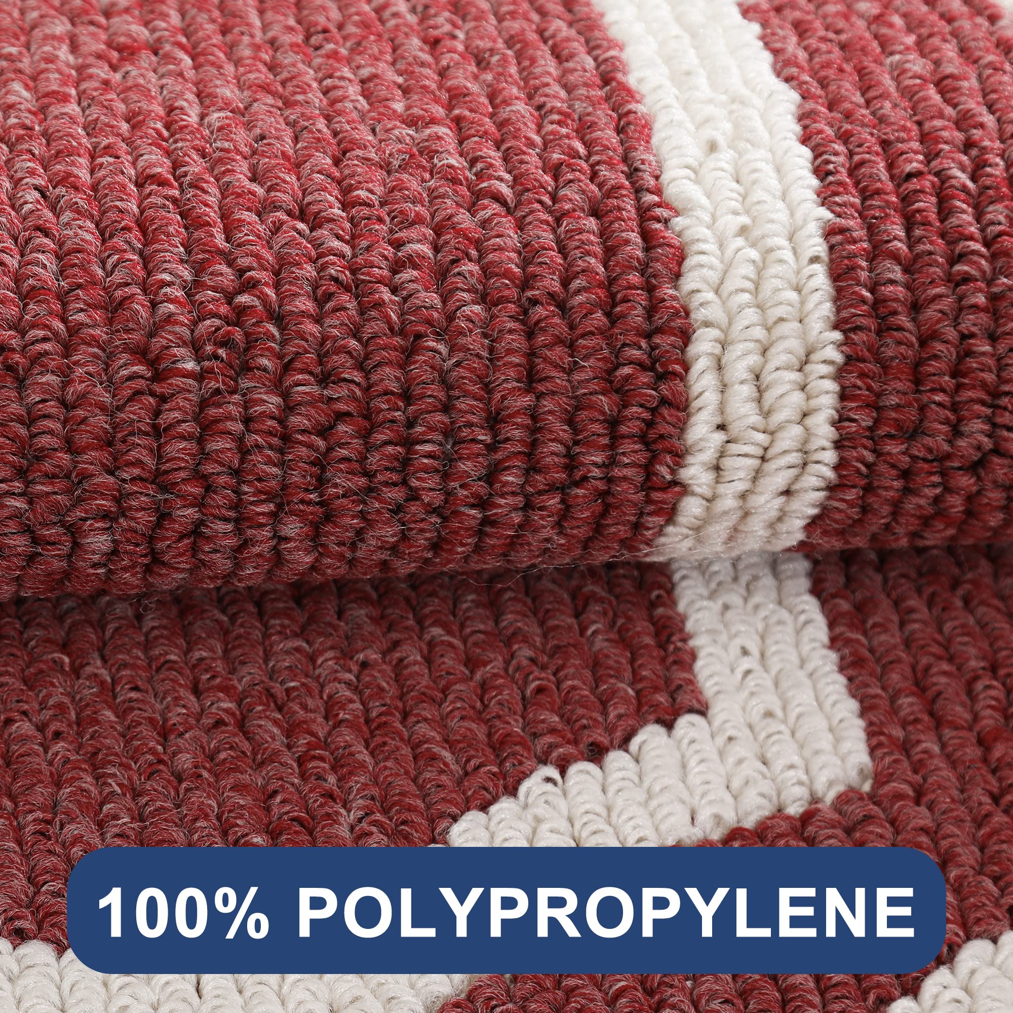 Super Absorbent Non-Slip Kitchen Floor Mat 24x59 Inch - Washable Polypropylene Sink Rug for Comfortable Standing, Red with Frame - Perfect for Kitchen, Laundry Room & High-Traffic Areas