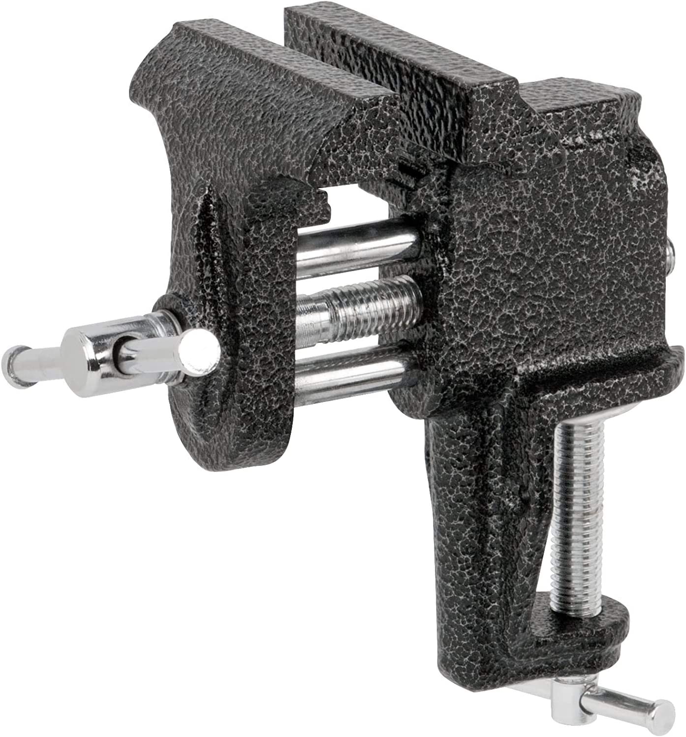 Heavy Duty 3 Inch Clamp-On Metal Bench Vise - Fits Tables Up to 1.8