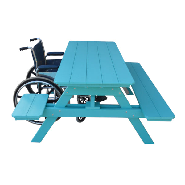Eco-Friendly Recycled Plastic ADA Compliant 6-Foot Picnic Table with Attached Benches - Perfect for Parks, Campgrounds & Backyard Outdoor Gatherings