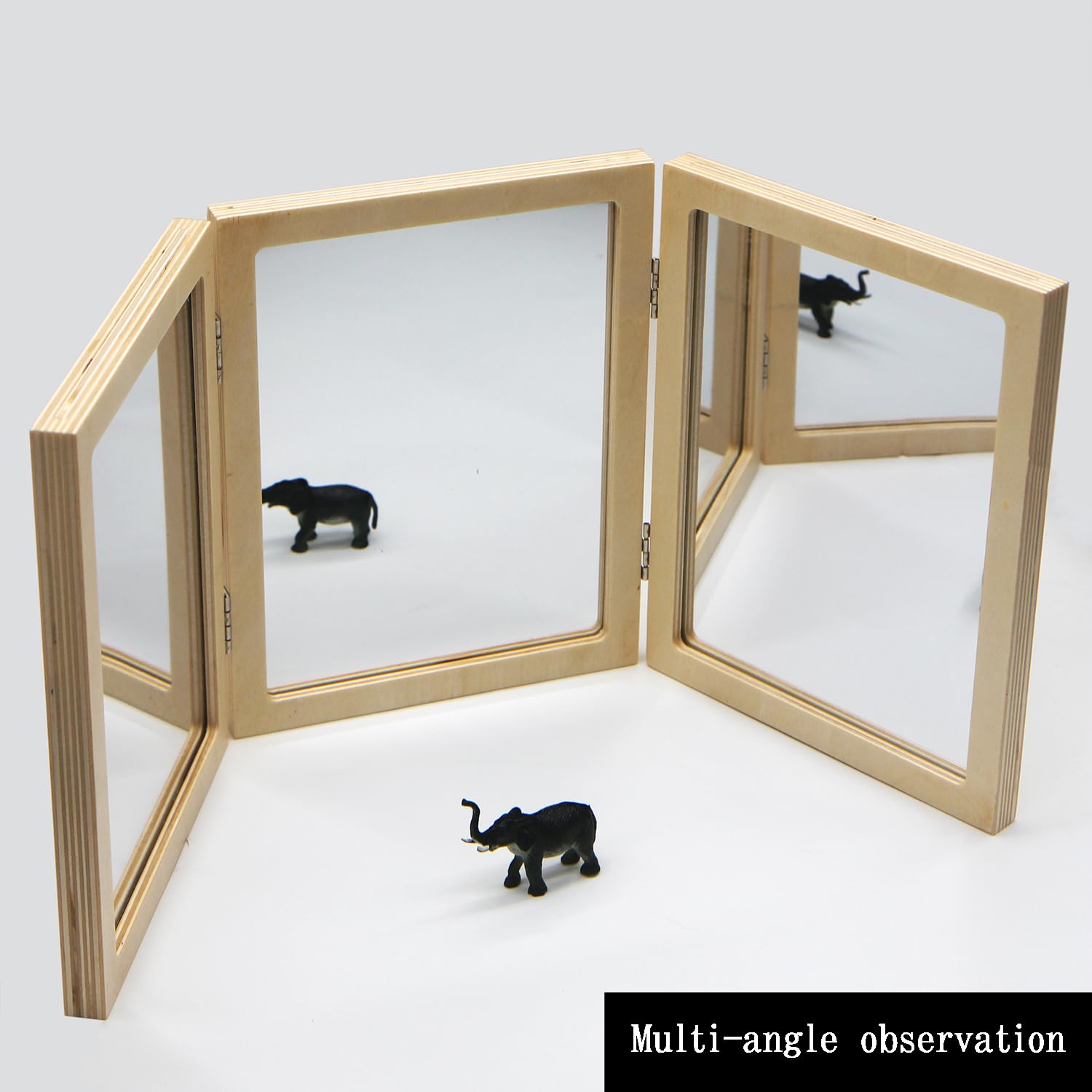 Montessori & Reggio Inspired 3-Panel Unbreakable Mirror for Kids - Classroom Science Activity, Self Portrait & Multi-Angle Observation - Perfect for Light Table Play & Early Childhood Education
