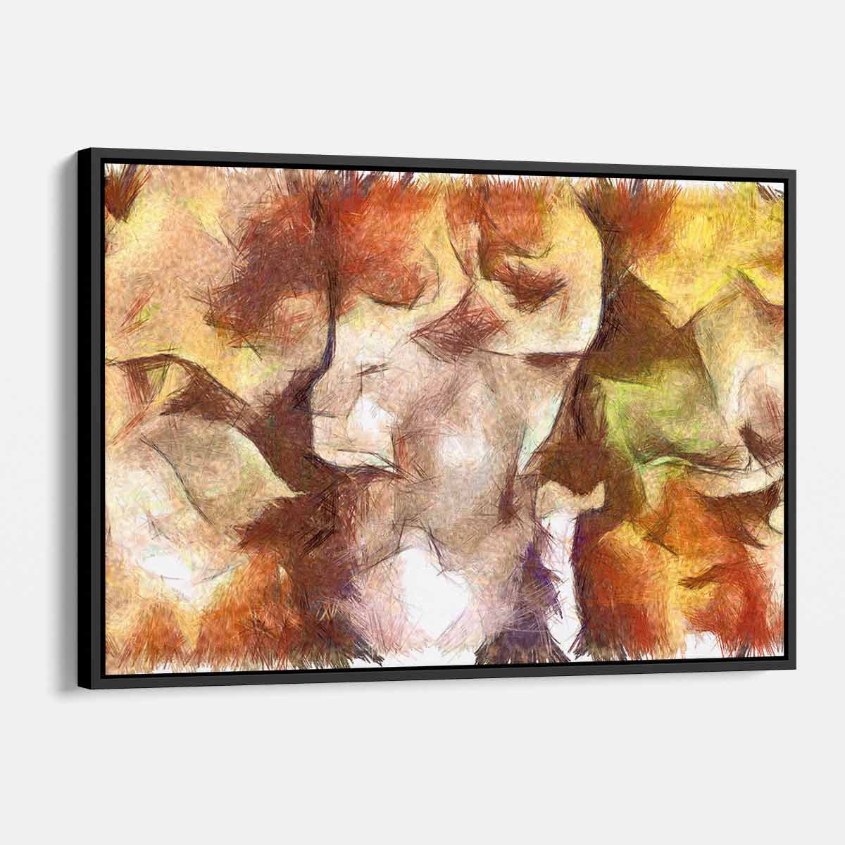 Orange Abstract Wall Art Canvas Print - Modern Home Decor for Living Room, Bedroom & Office - 2284