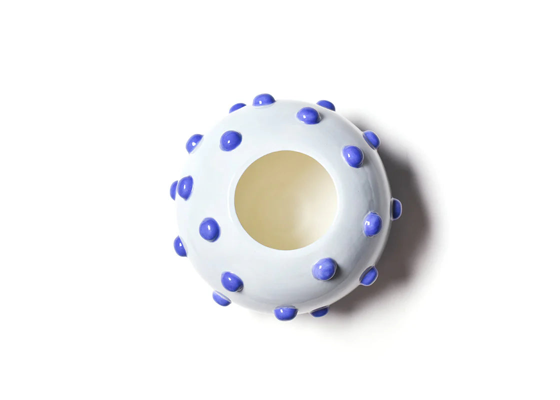 Iris Blue Large Round Vase - Elegant Floral Centerpiece for Home Decor, Weddings & Events | 12 Inch Tall Handmade Ceramic Flower Vase