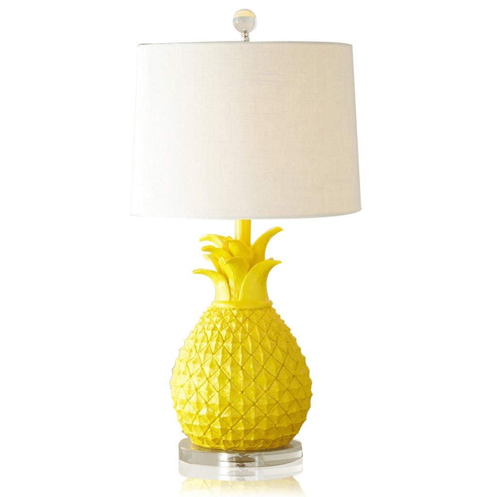 Pineapple Resin Table Lamp - Creative Kids Room Decor, Bedside Night Light for Bedroom, Thanksgiving & Holiday Decorative Gift (AA+ Battery Powered, Button Color) - Perfect for Nursery, Dorm, or Cozy Home Ambiance