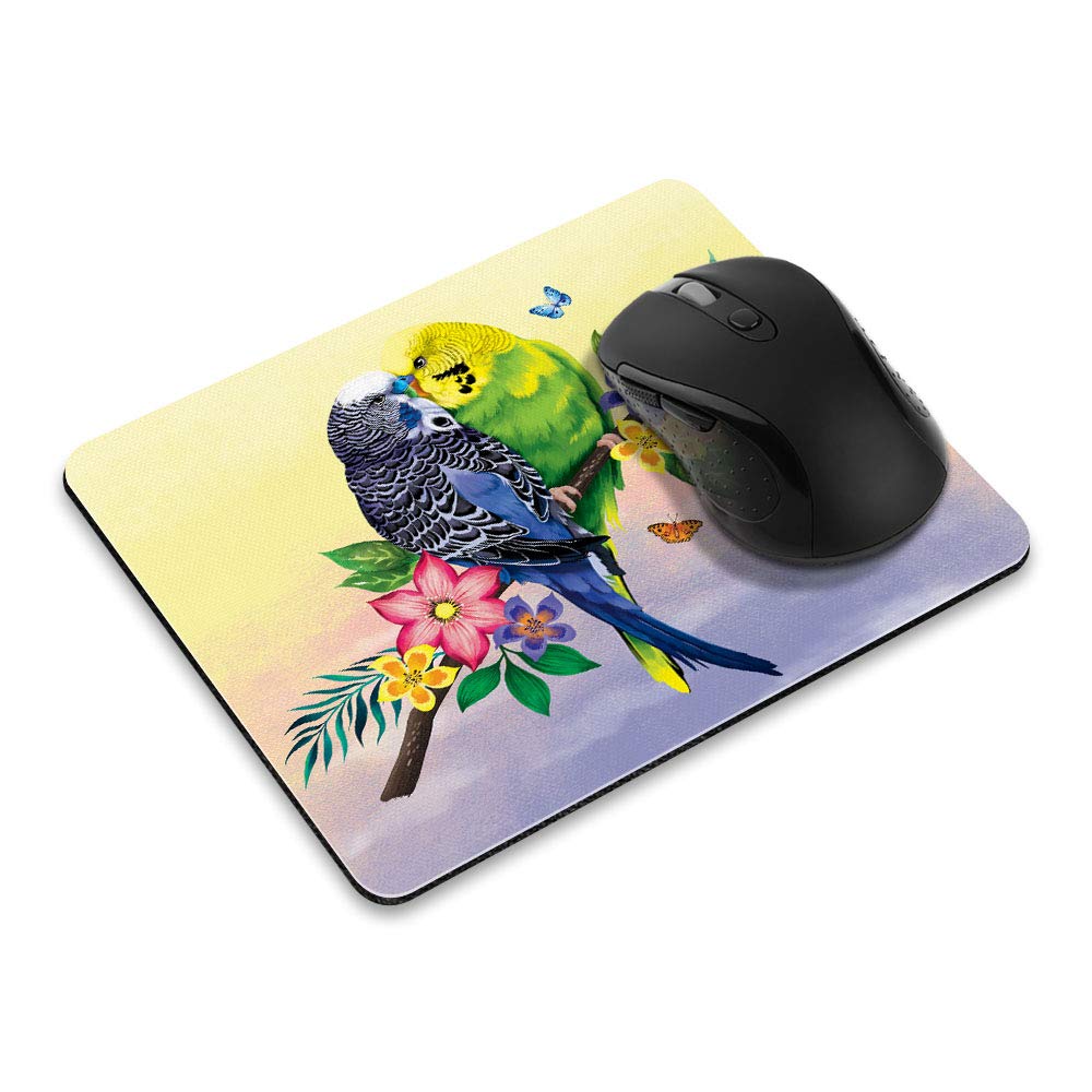 Non-Slip Rectangle Mouse Pad with Budgie Parakeet Design - Premium Gaming & Office Desk Mat for Computers, Laptops - Perfect for Work, Home & Gaming Setup