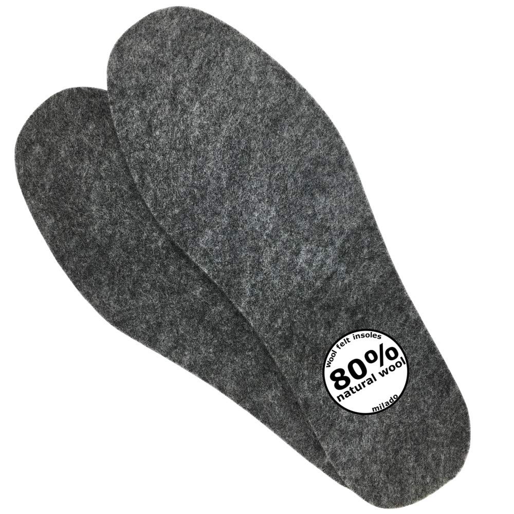 Premium Wool Felt Insoles for Boots & Shoes - Ultra Soft & Warm Foot Cushion - Unisex Comfort Inserts (Men's 9/Women's 10) - Perfect for Winter Hiking, Work Boots & Everyday Wear