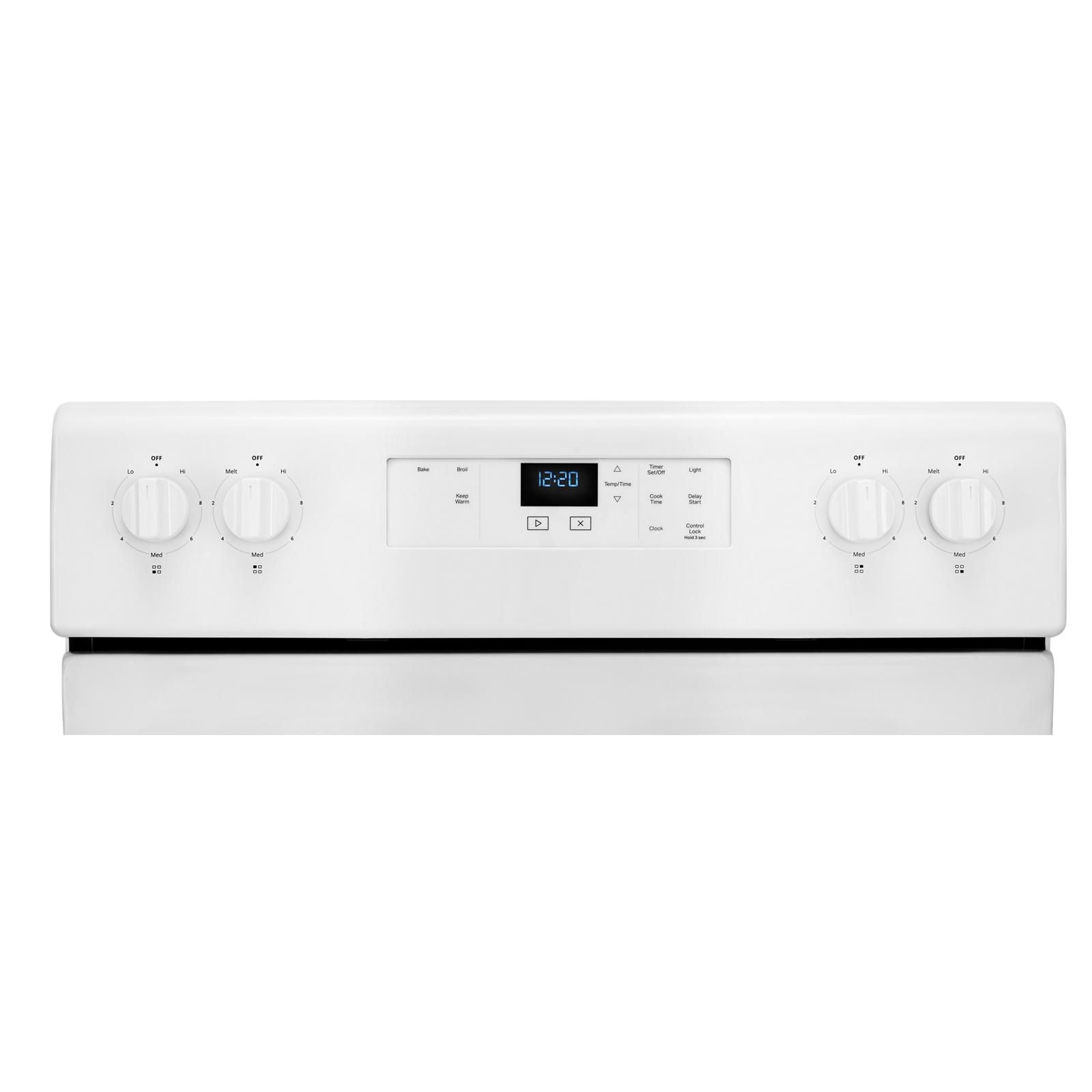 Whirlpool 30 Inch White Freestanding Electric Range - 4.8 Cu. Ft. Capacity, 5 Burners, Self-Cleaning Oven - Perfect for Home Kitchens & Small Restaurants (Model YWFC150M0JW)
