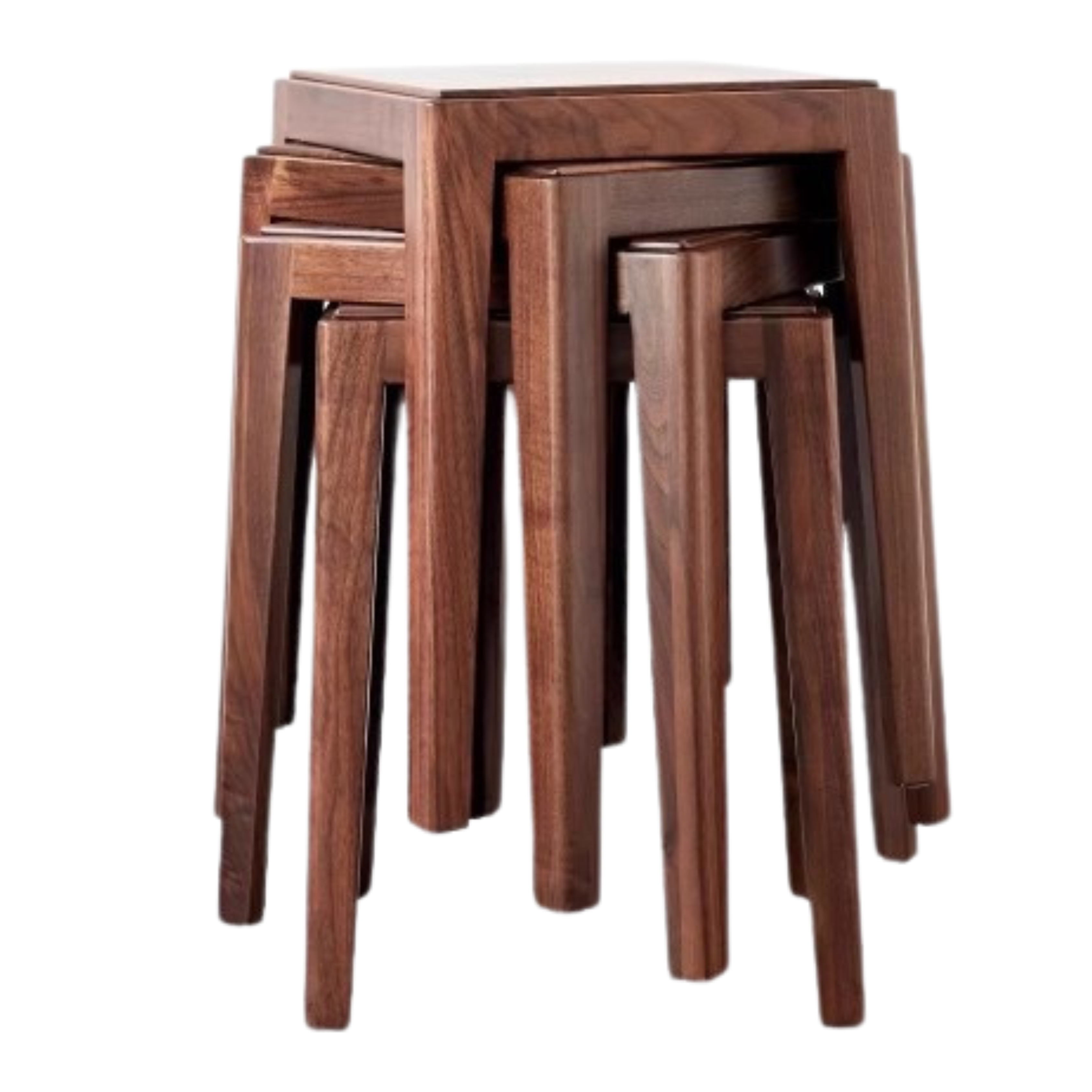 Premium Black Walnut Solid Wood Folding Stool - Modern Handcrafted Bar Stool for Kitchen Island, Dining Room & Home Decor | Space-Saving Design for Small Spaces