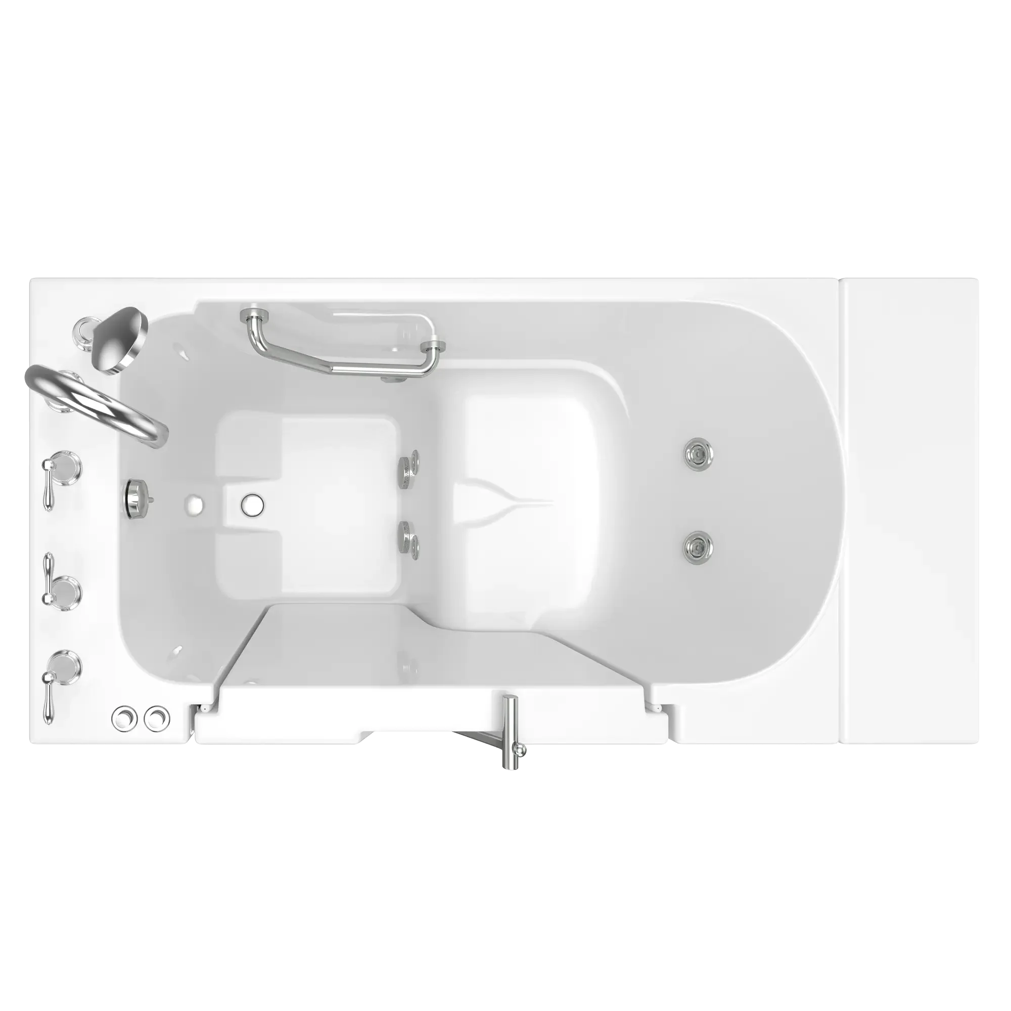 30 x 52 Inch Gelcoat Walk-in Bathtub with Whirlpool System - Left Hand Drain & Faucet Included | Ideal for Seniors & Mobility Support | ADA Compliant Bath Tub for Safe Relaxation