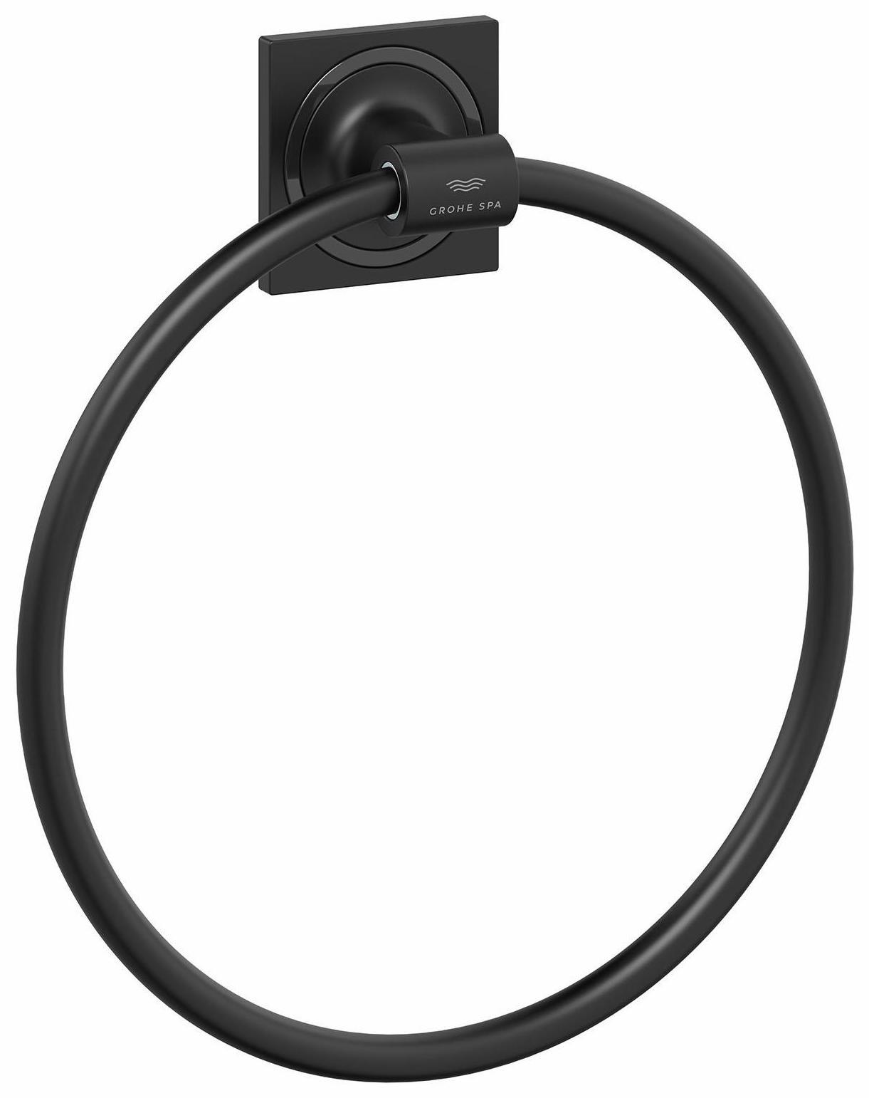 Grohe Allure Matte Black Towel Ring 403392431 - Modern Bathroom Accessory for Stylish Home Decor