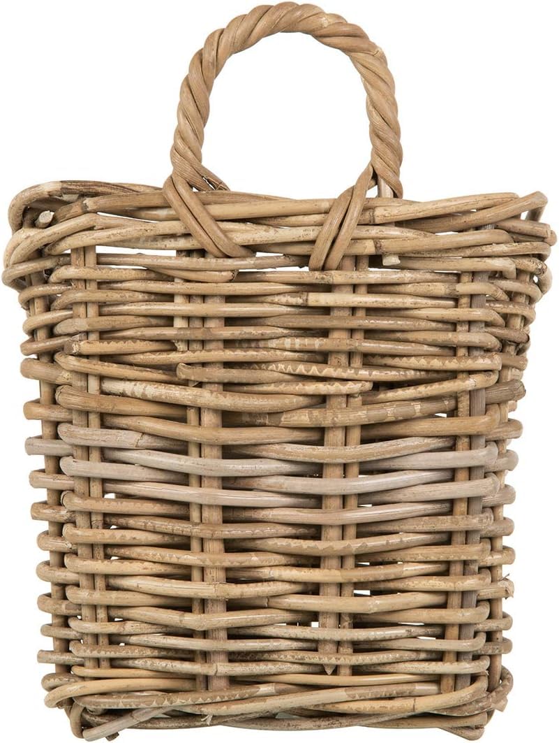 KOUBOO Kobo Wall Basket - Small Gray-Brown Woven Storage Organizer for Bathroom, Kitchen, Office & Home Decor