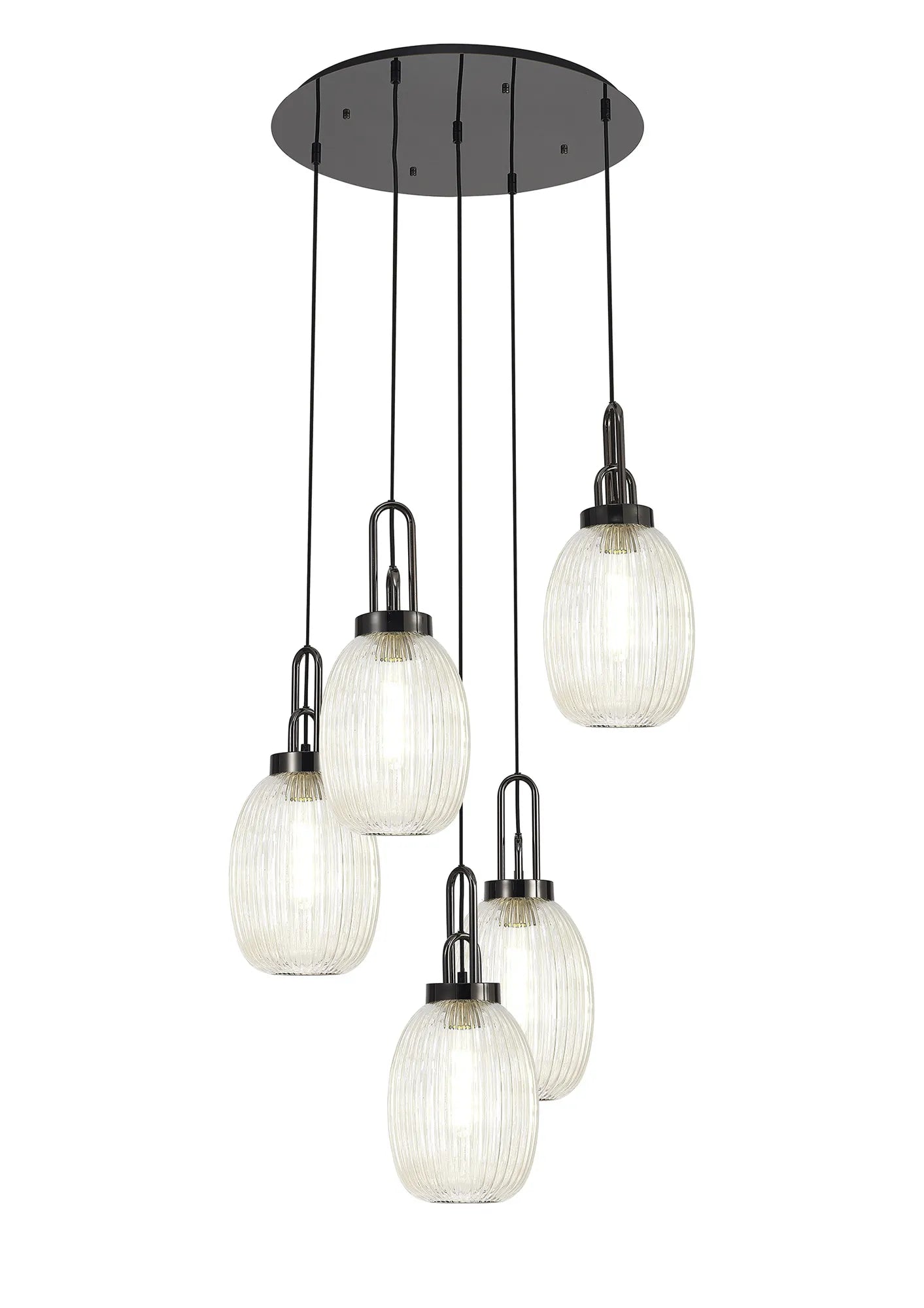 Stylish Cadiz 5-Light Cluster Pendant Light Fixture - Modern Ceiling Lighting for Dining Room, Kitchen & Living Room
