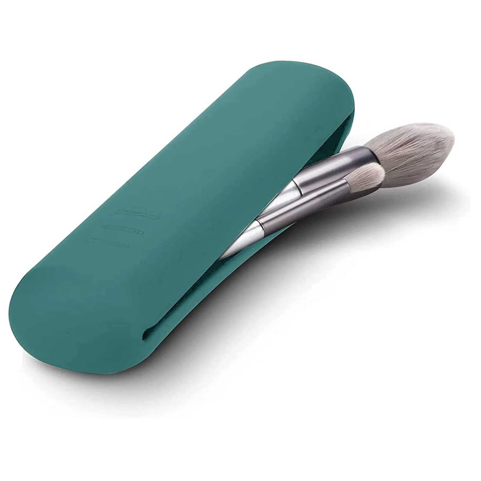 Portable Travel Makeup Brush Holder - Soft Cosmetic Organizer Bag for On-the-Go Beauty