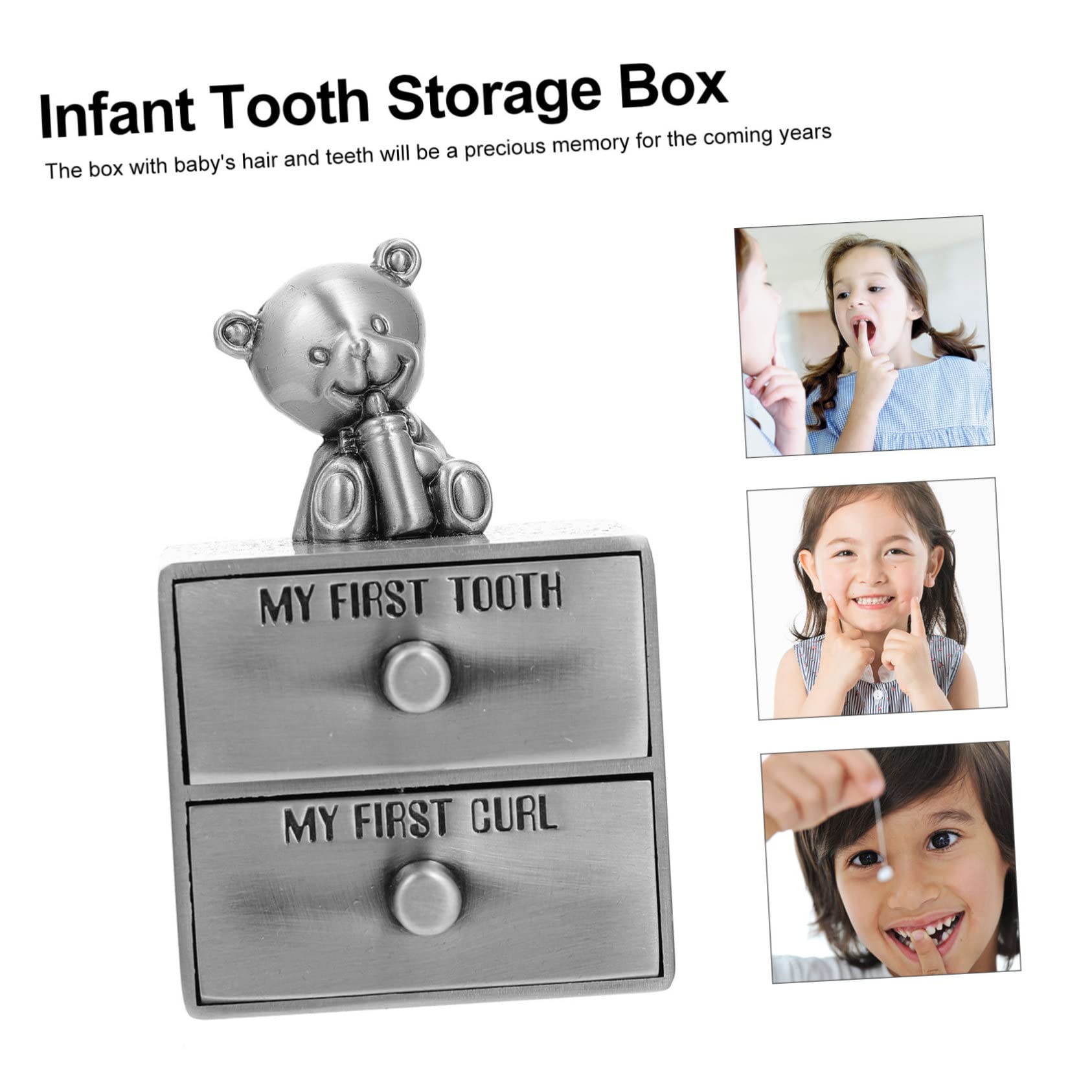 FAVOMOTO 5-Piece Baby Teeth Keepsake Box - First Tooth Holder, Jewelry Organizer & Small Pet Toy - Durable Zinc Alloy Keepsake Storage for Kids, Guinea Pigs & Hamsters - Perfect for Memory Preservation & Pet Playtime