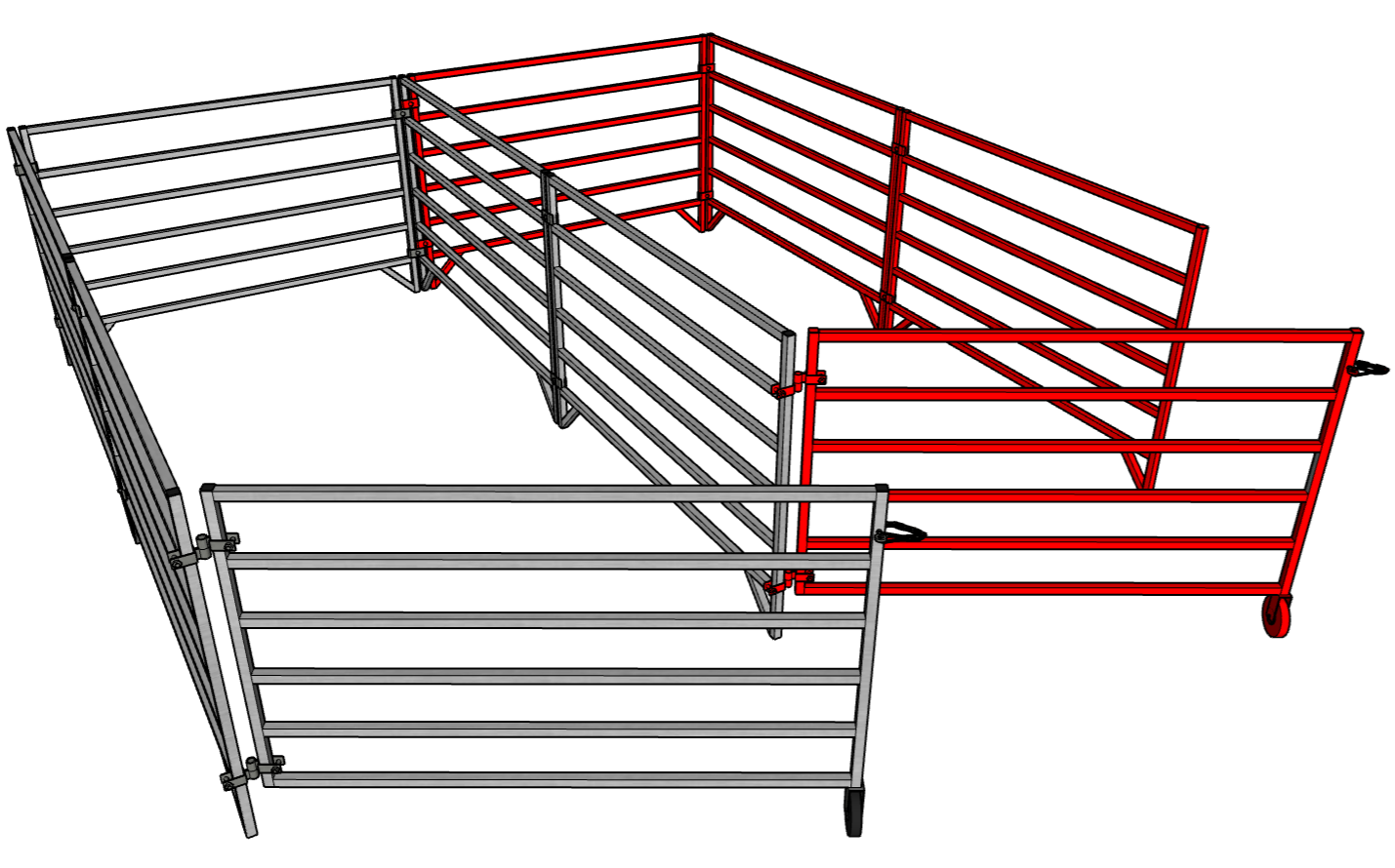 5 Ft X 10 Ft Aluminum Horse Stall Kit with 6 Rails - 3 Panels & 1 Gate for Stable, Barn, or Pasture Enclosure - Durable & Easy Installation