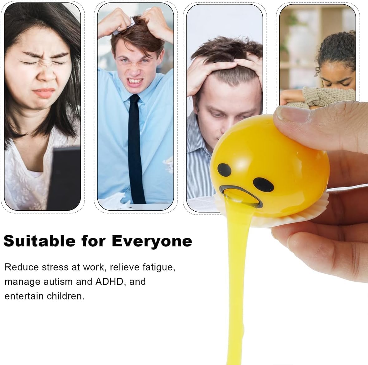 5Pcs Vomiting Egg Stress Ball - Funny Puking Egg Halloween Toys & Novelty Stress Relief Squeeze Toys - Perfect for Gag Gifts, Prank Jokes, Office Desk Decor and Party Favors