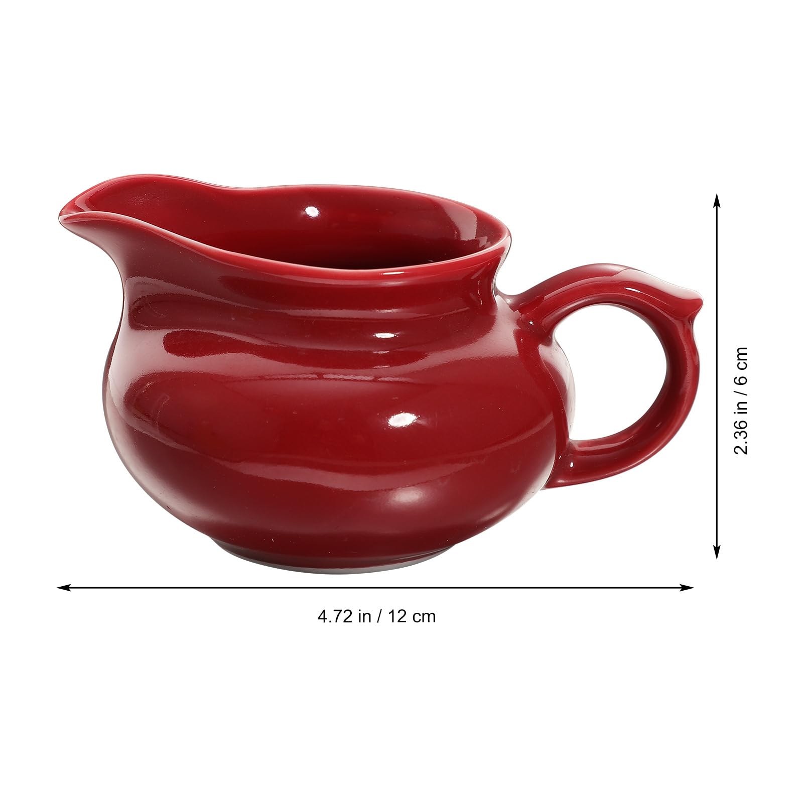 PRETYZOOM Ceramic Creamer Gravy Boat with Handle - Dripless Spout Coffee Milk Pitcher & Sauce Jug for Salad Dressing, Broth, Syrup - Perfect for Coffee Shops, Restaurants, and Home Kitchens (Black)
