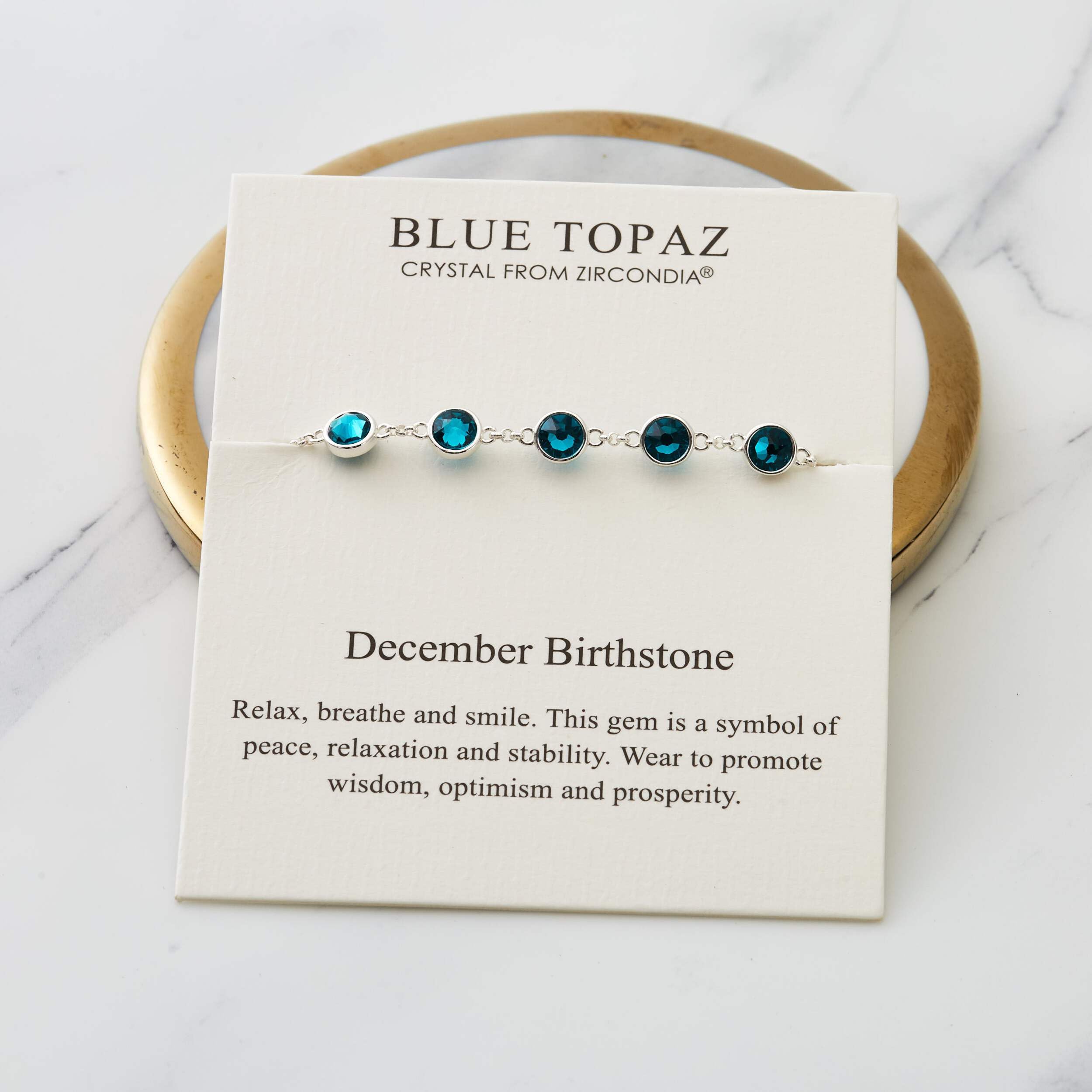 Blue Topaz December Birthstone Bracelet with Zirconia for Gifts & Parties