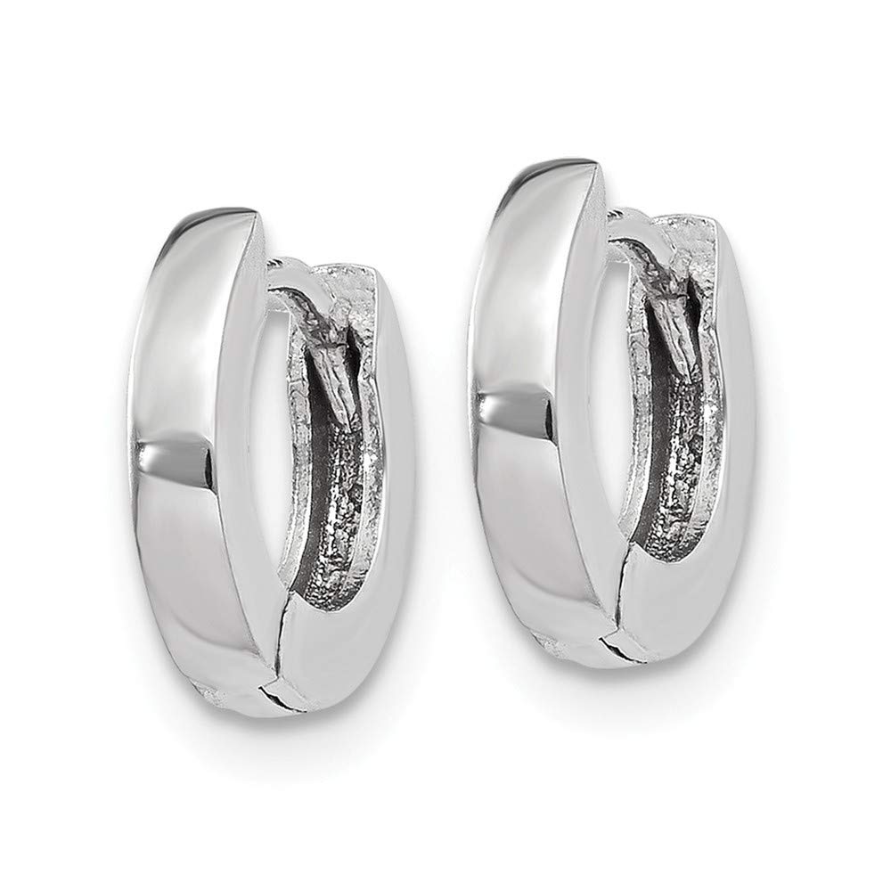 14K White Gold Polished Hinged Hoop Earrings for Women - 2mm Thin Dainty Everyday Hoops - Perfect for Work, Date Night & Special Occasions