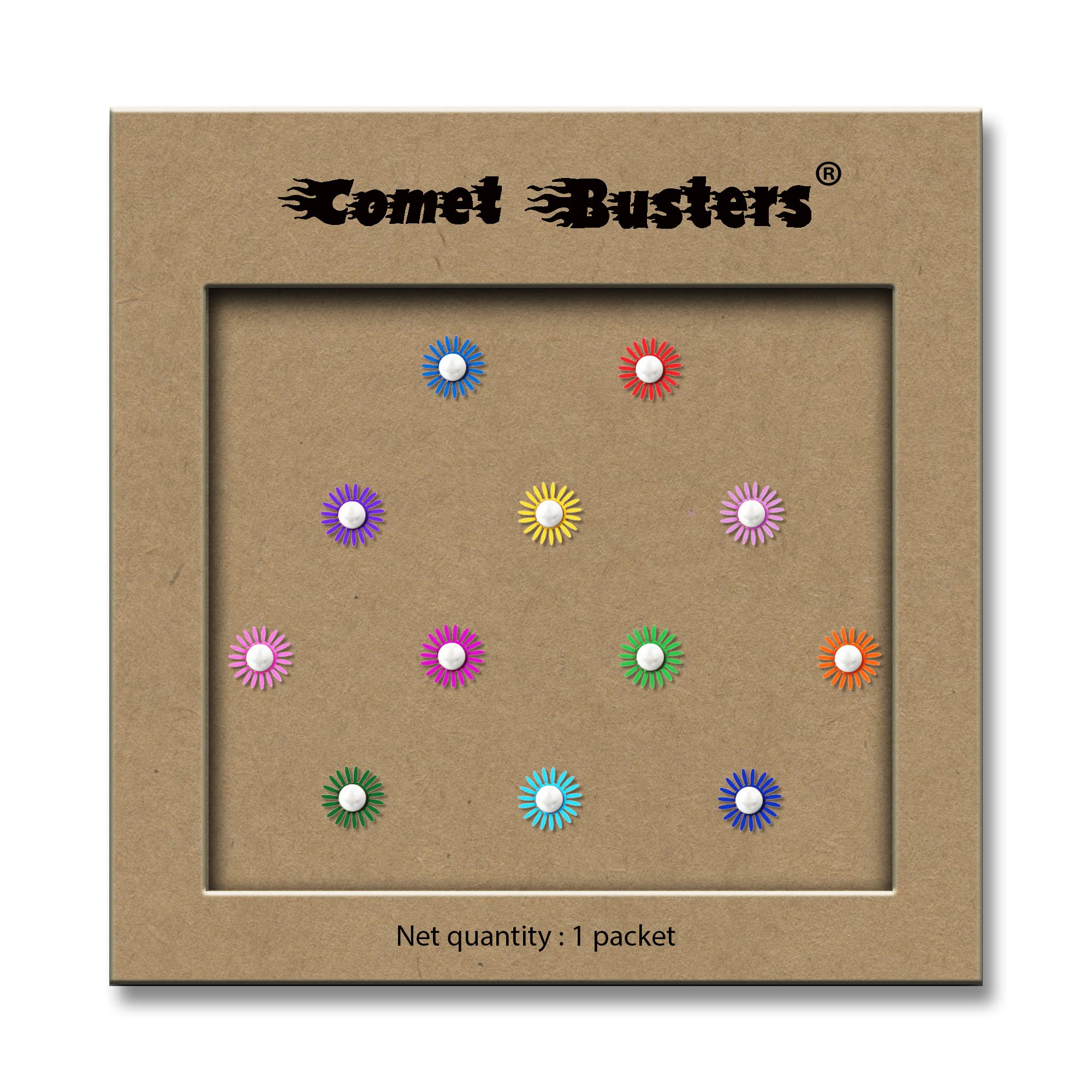 Comet Busters Cute Bindi Stickers for Kids - 6mm Face Decoration Stickers (BBO001-1, BBO021) - Perfect for Birthday Parties, Festivals & Costume Events