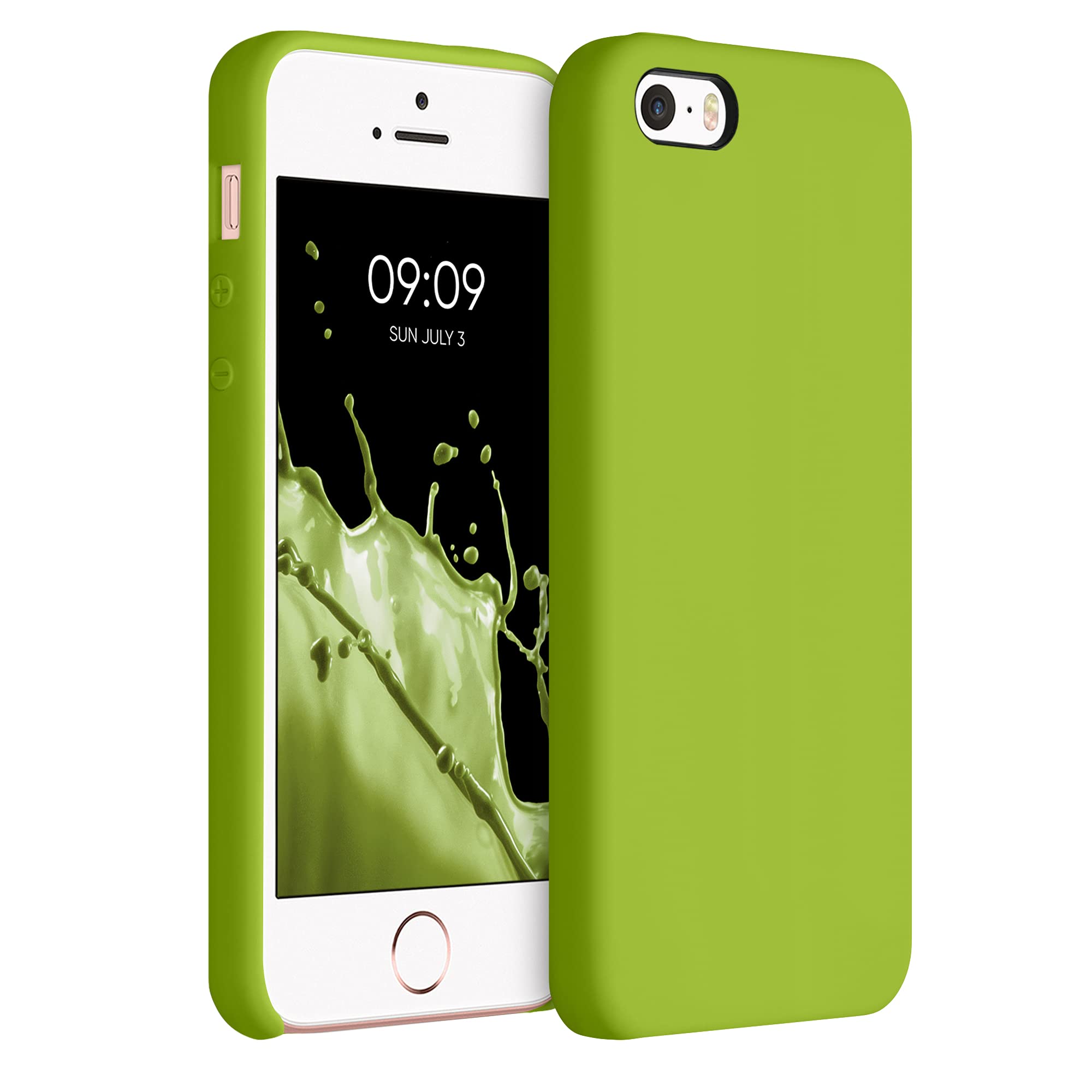 kwmobile TPU Silicone Case for Apple iPhone SE (1st Gen 2016) / iPhone 5 / iPhone 5S - Soft Protective Phone Cover in Green Peppercorn - Perfect for Everyday Use & Drop Protection