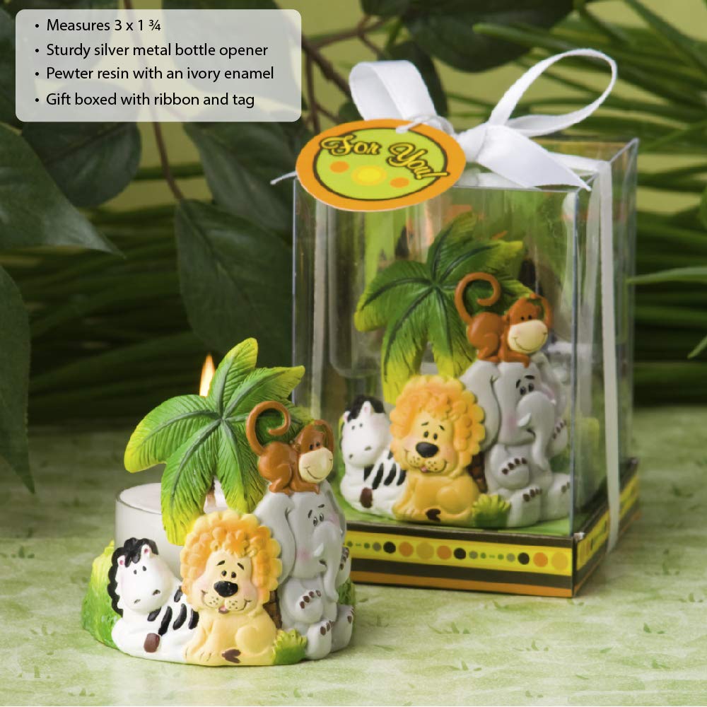 FASHIONCRAFT Jungle Critters Candle Holders Set of 36 - Animal Themed Votive Candle Holders with Candles Included - Perfect for Birthday Parties, Baby Showers, Jungle Theme Decorations & Wedding Favors - Ideal for Home Decor, Table Centerpieces and Special Events