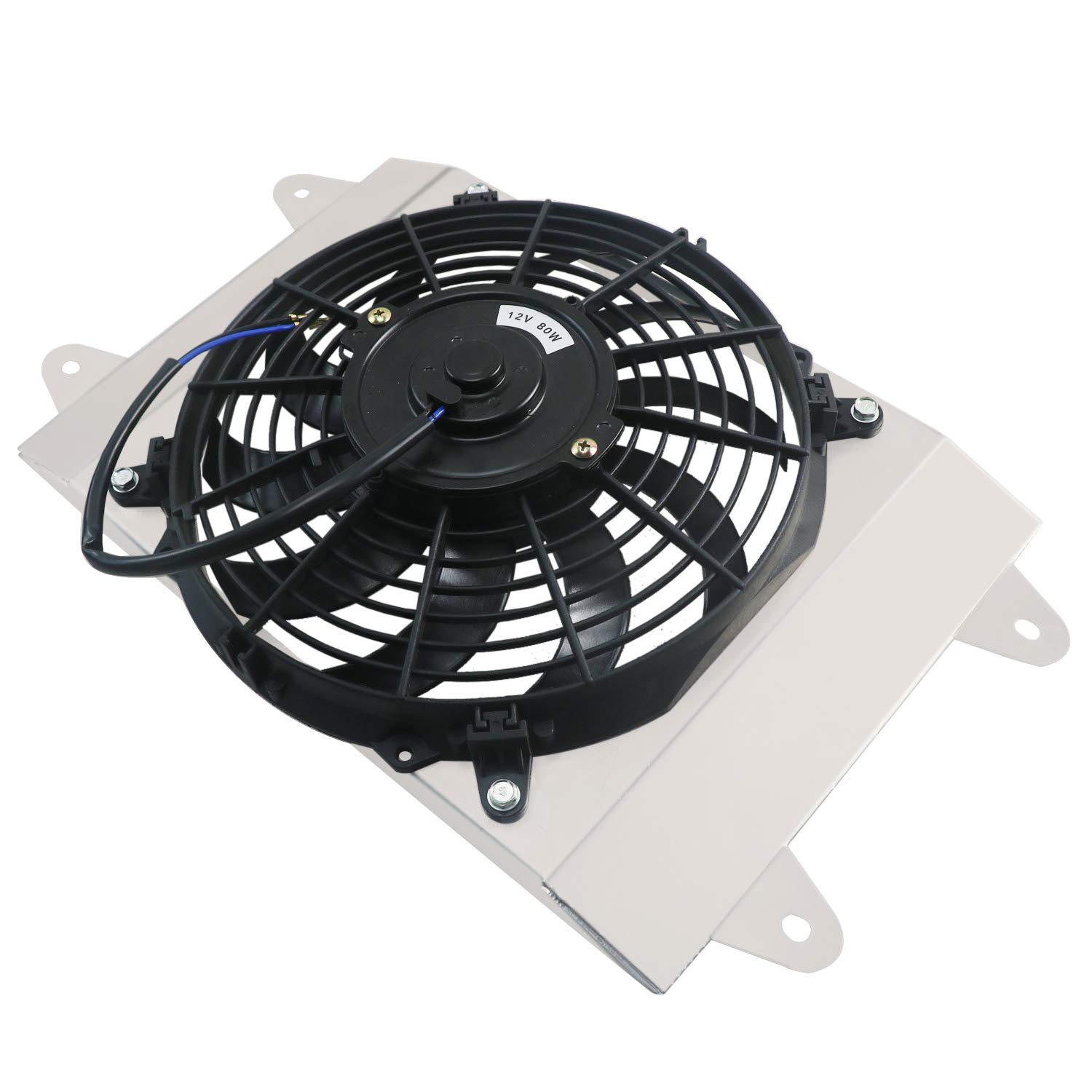 ECMRAD Aluminum Radiator Shroud & Cooling Fan Assembly Compatible with Yamaha Viking VI 700 YXM700 4X4 (2015-2020 Models) - High Performance Cooling System for Off-Road ATV & UTV Adventures