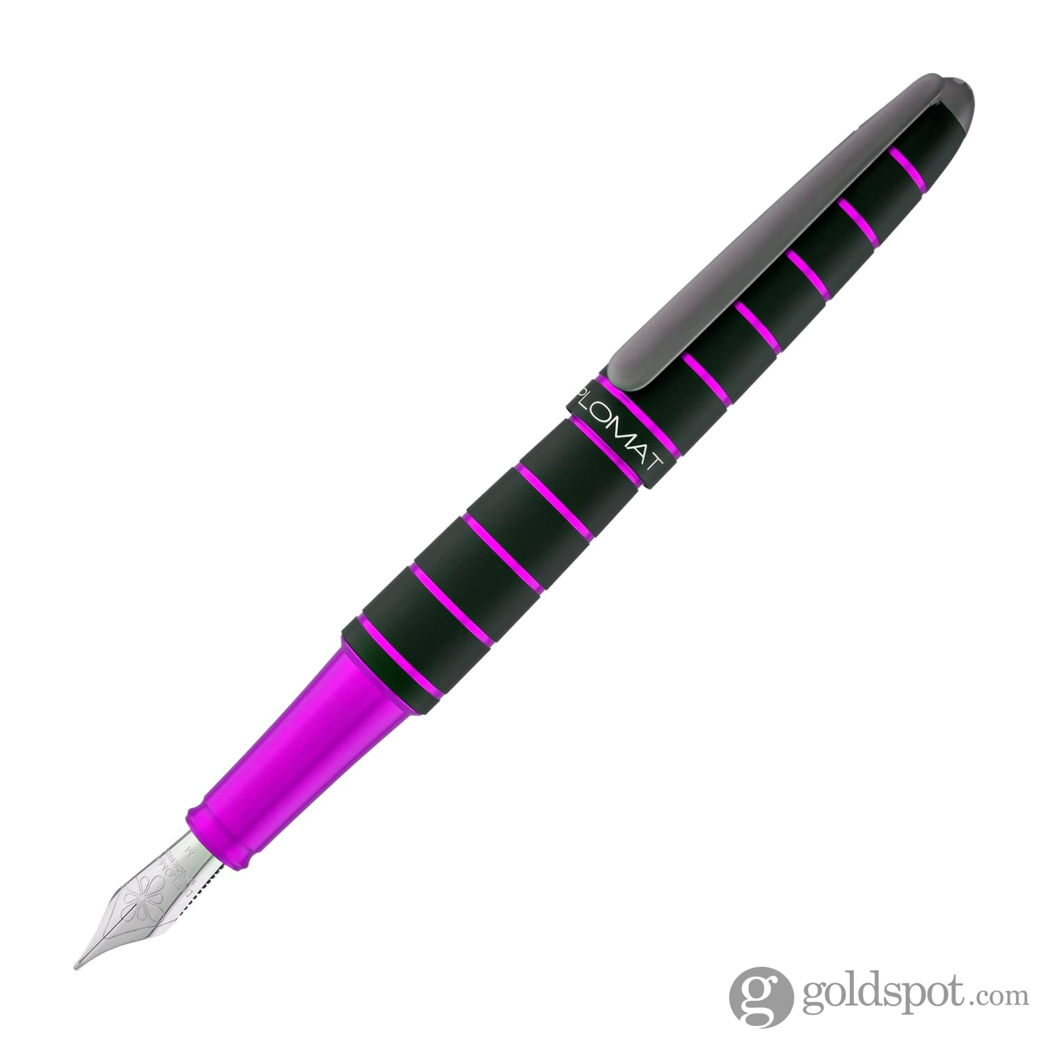 Premium Diplomat Elox Fountain Pen - Elegant Ring Black & Purple Design for Smooth Writing | Perfect for Business Signatures, Journaling & Luxury Gifts