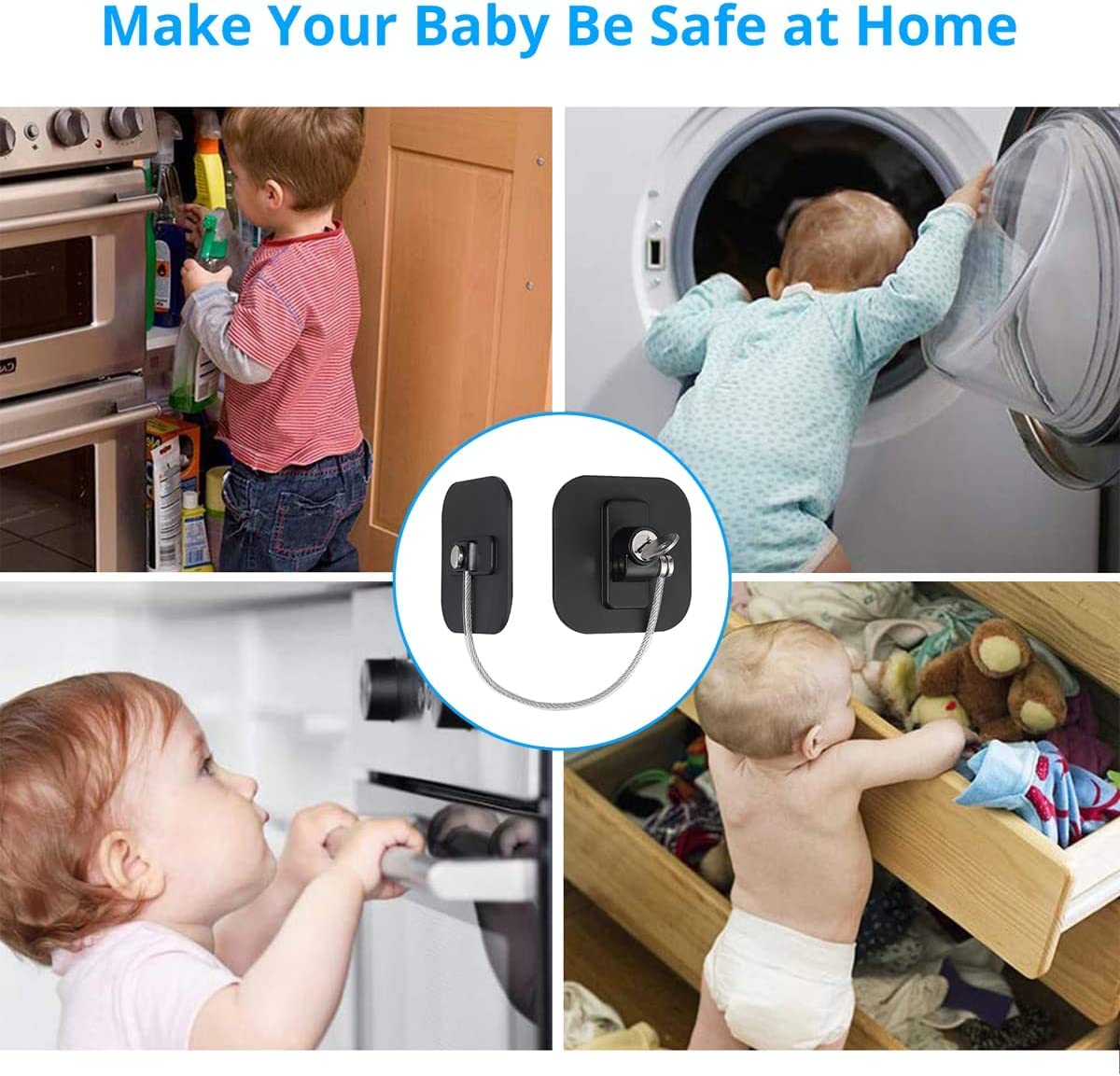 Olpad Fridge Door Lock - 1PC Refrigerator & Freezer Child Safety Lock with Keys & Strong Adhesive | Secure Mini Fridge, Cabinet & Appliance Doors | Perfect for Childproofing Homes, Dorms & Offices