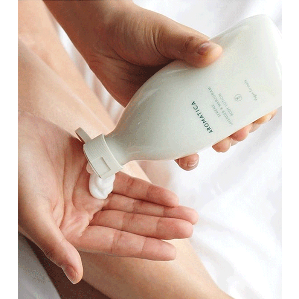 **AROMATICA Serene Body Lotion - Lavender & Marjoram 300ml | Soothing Moisturizer for Dry Skin, Relaxing Aromatherapy for Nighttime & Stress Relief**