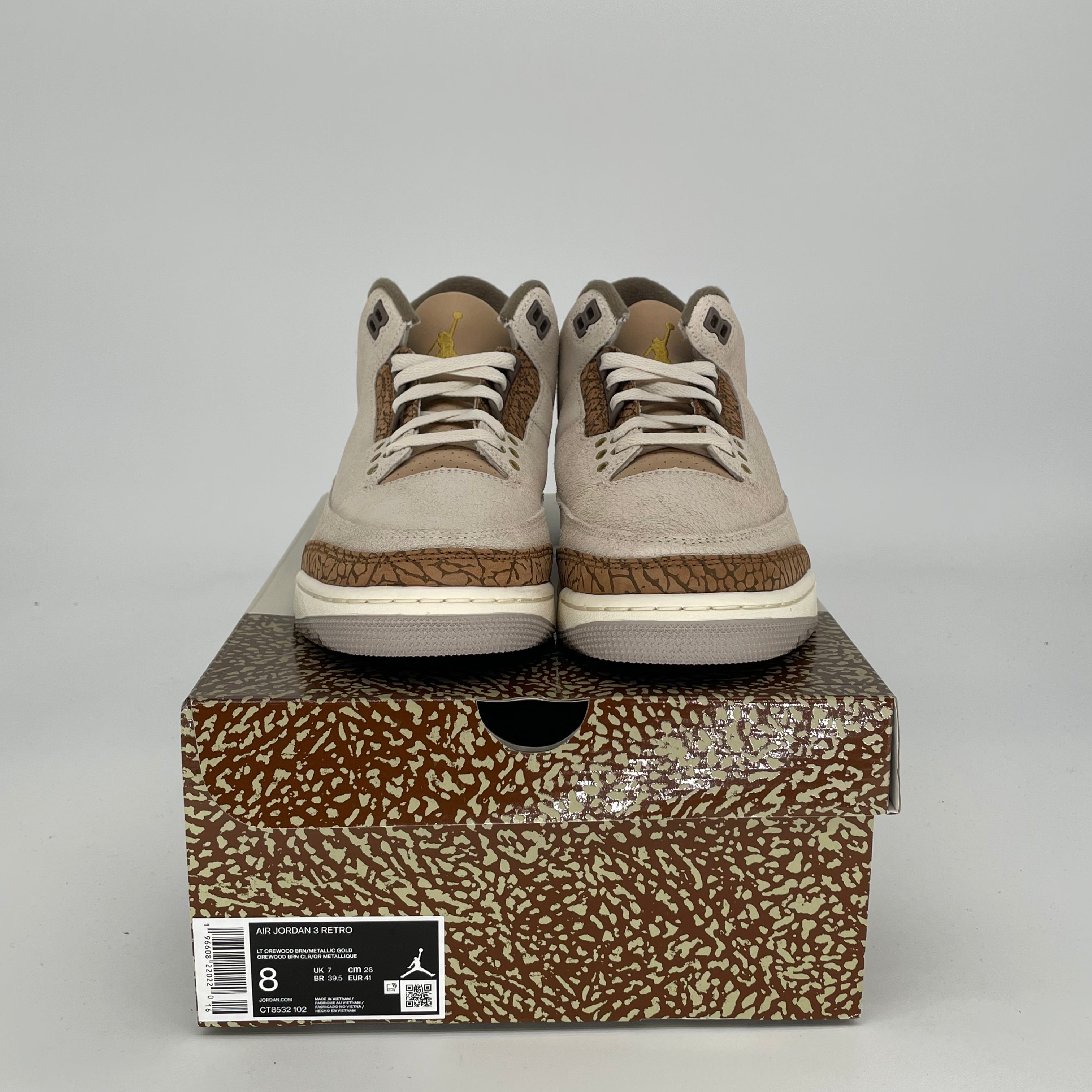 AIR JORDAN 3 PALOMINO Men's/Women's Basketball Shoes Size 8/9.5W - Retro Style Sneakers CT8532-102 | Perfect for Streetwear, Casual Outfits & Basketball Games