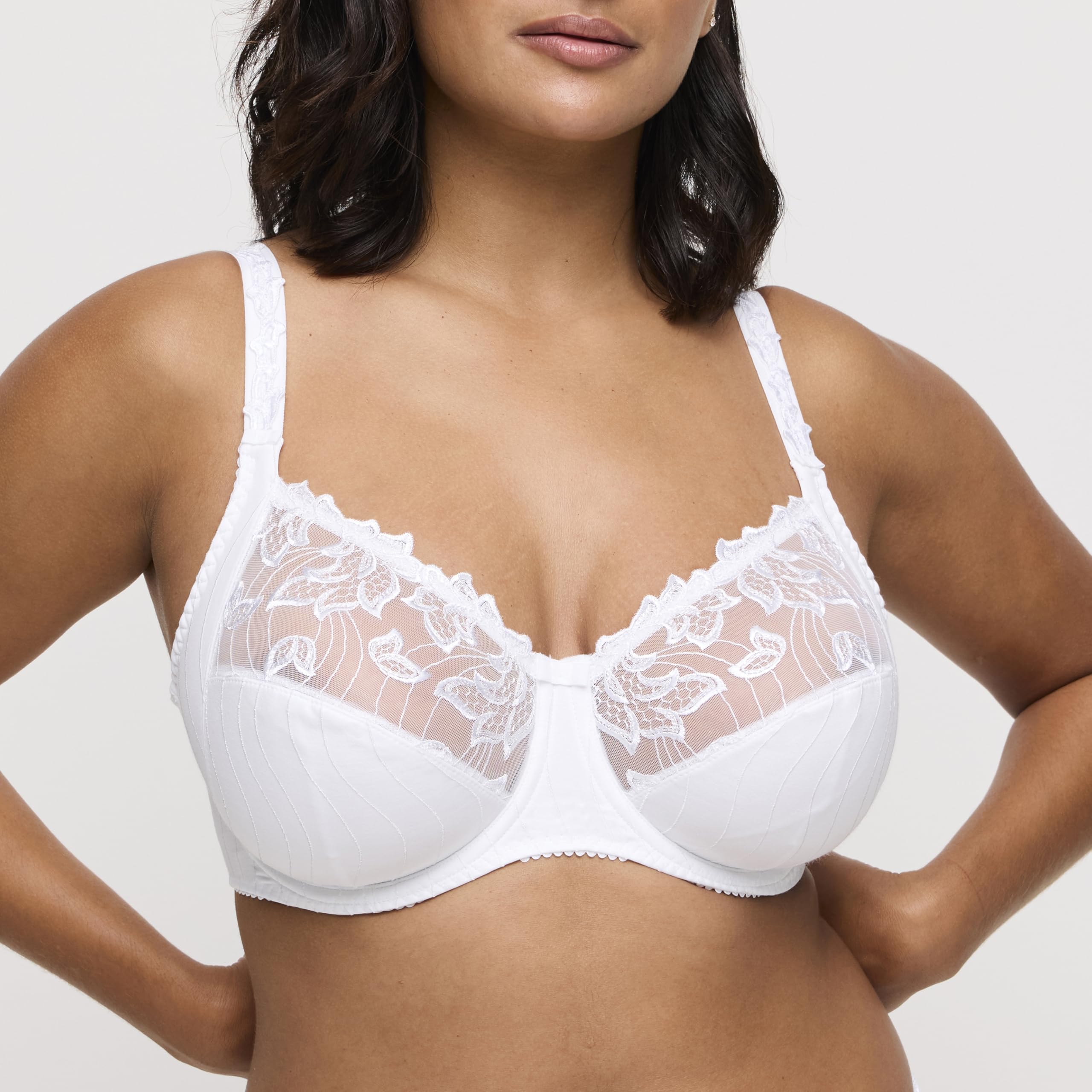 PrimaDonna Deauville Side Support Bra 38D White - Full Coverage Comfort for Everyday Wear & Special Occasions