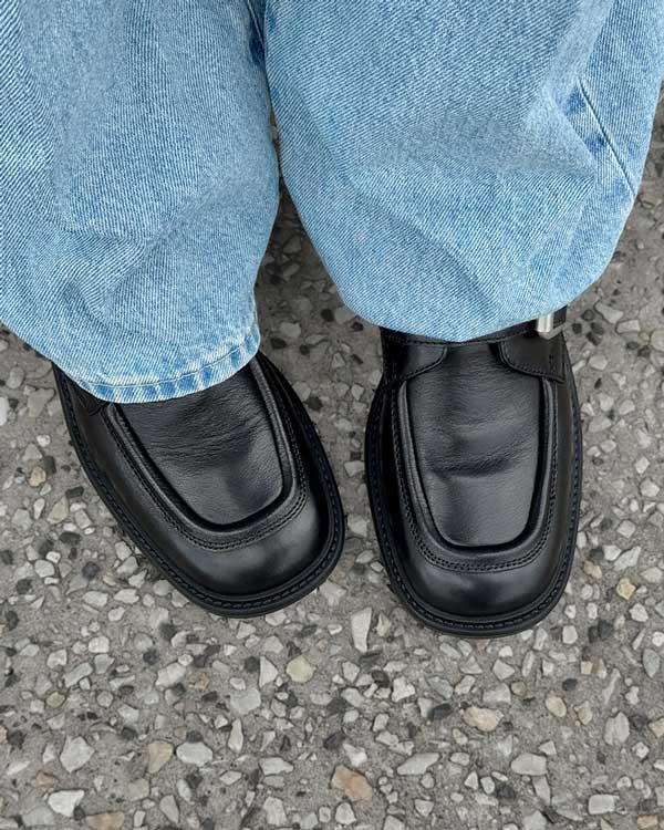 Black Leather Buckle Strap Loafers for Men & Women - Classic Comfortable Slip-On Shoes for Office, Casual & Dressy Occasions