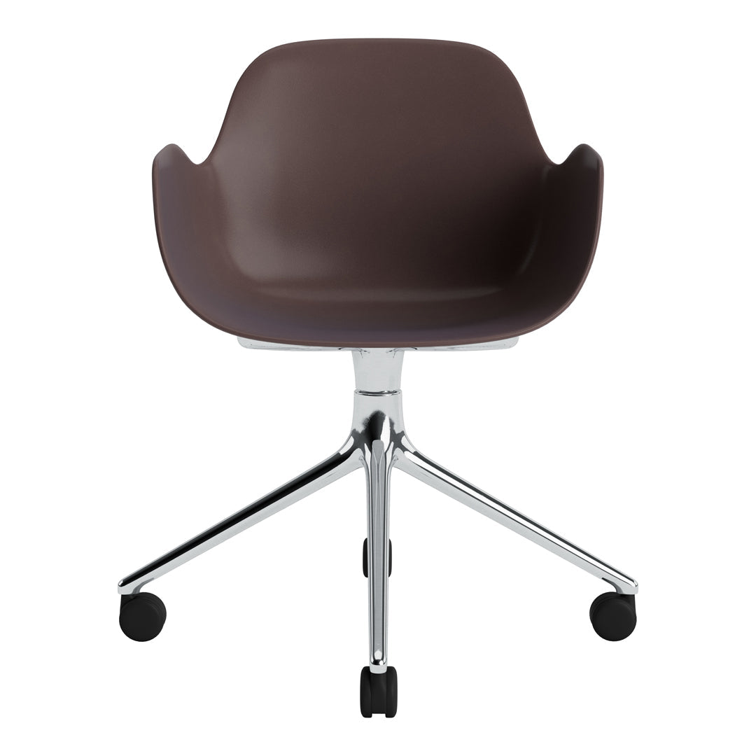 Modern Form Armchair with 4-Wheel Swivel Base - Ergonomic Office Chair for Home & Workspace - Perfect for Desks, Reading Nooks, and Living Rooms