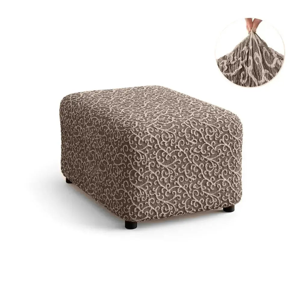 Medium Ottoman Slipcover - Jacquard 3D Collection | Stylish Furniture Cover for Living Room, Bedroom & Office Decor