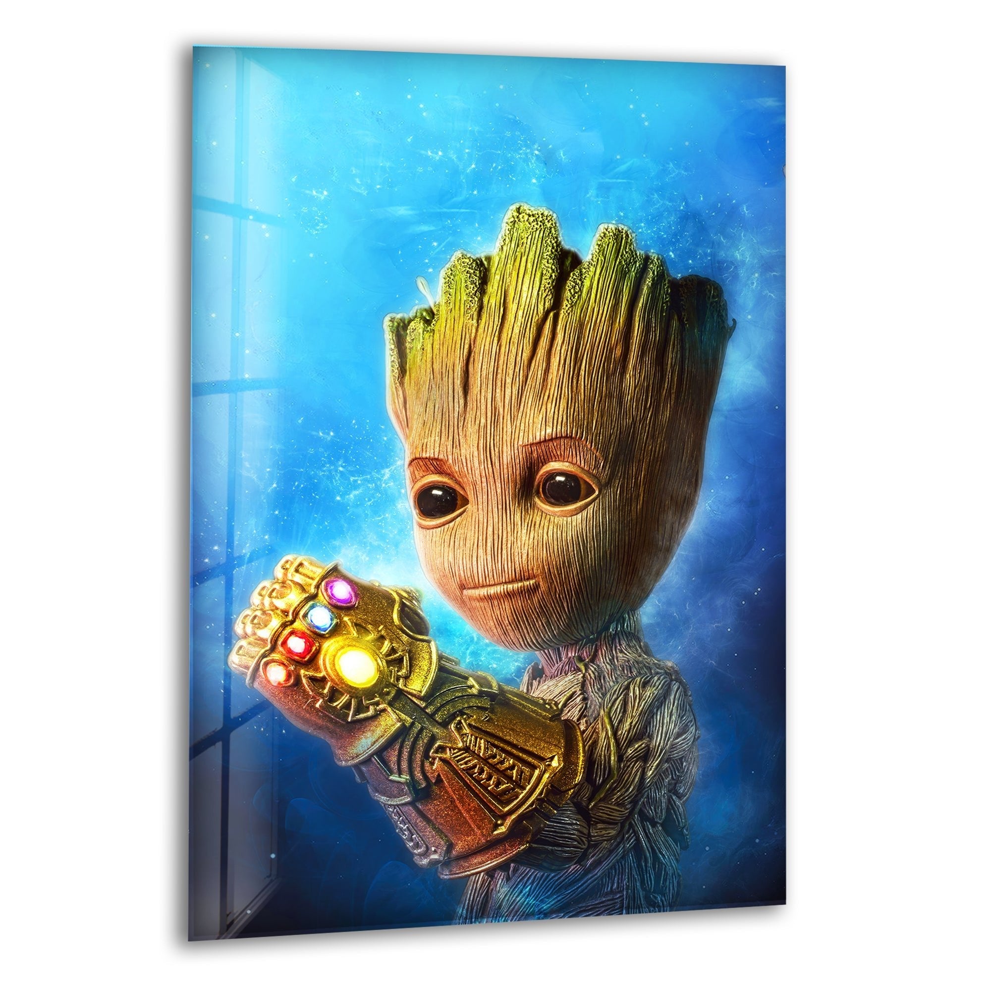Marvel Avengers Baby Groot Glass Wall Art Decor - Perfect for Nursery, Kids Room & Superhero Themed Home Decor