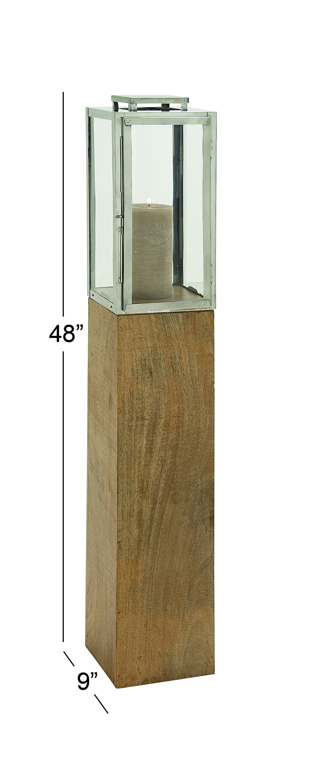 Deco 79 Handmade Mango Wood Candle Lantern - 9