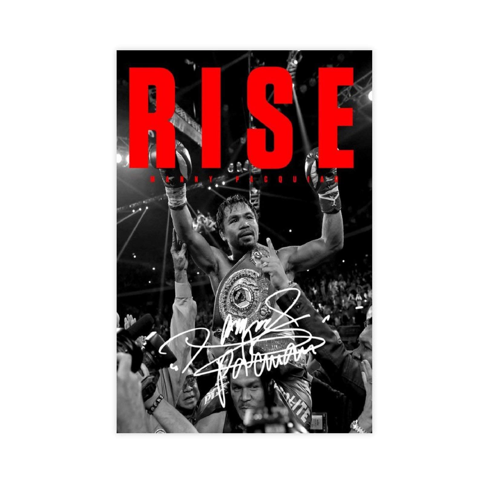 Manny Pacquiao Signed Boxing Poster - 20×30 inch (50×75cm) Unframed Canvas Print - Perfect for Bedroom Wall Decor, Office, Dorm Room & Sports Memorabilia Gifts - Great for Boxing Fans and Collectors