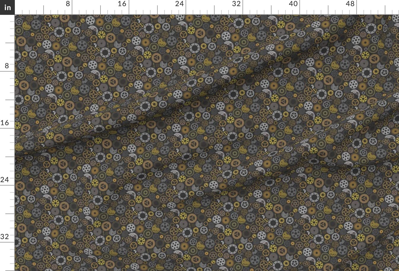 Steampunk Gray Bronze Printed Minky Fabric by The Yard - Soft Plush Material for Sewing Baby Blankets, Quilt Backing & DIY Crafts - Perfect for Steampunk Costumes, Home Decor & Gift Making